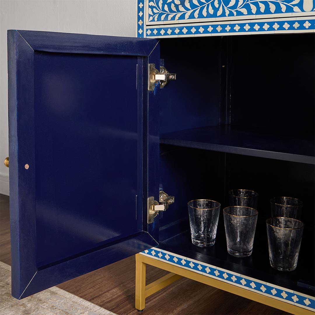 Jade Sideboard Buffet - Blue Bone Inlay - Tabeer Homes