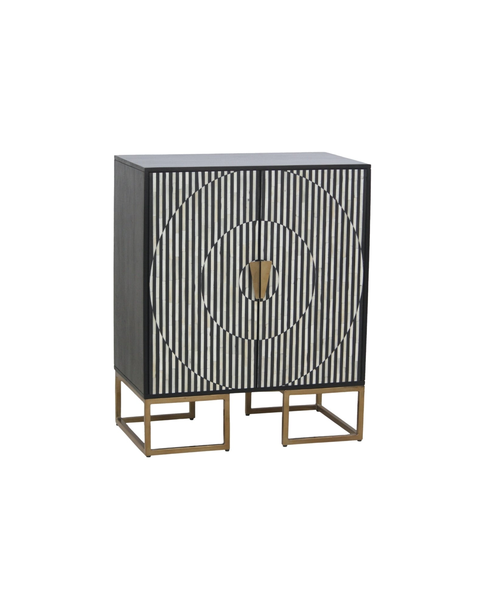 Alisha Cabinet - Black & White Bone Inlay - Tabeer Homes