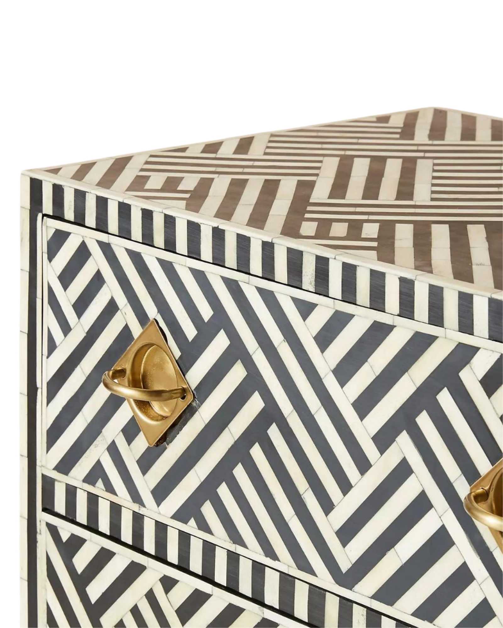Ameerah Chest of Drawers - Black & White Bone Inlay - Tabeer Homes