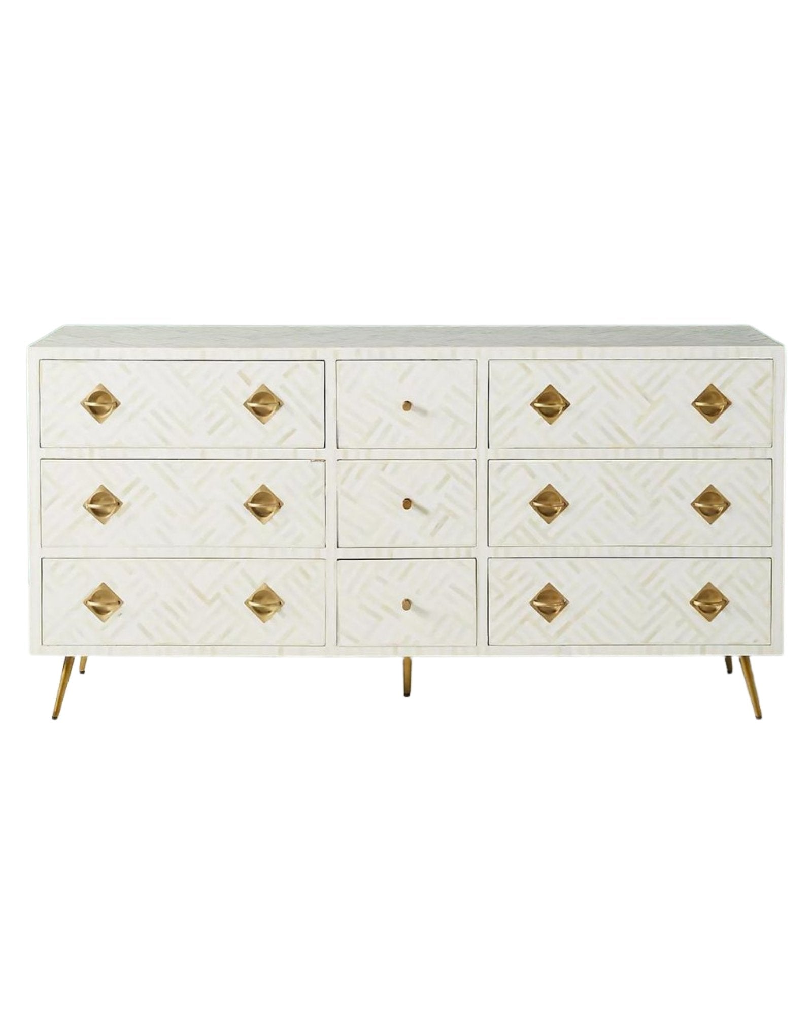 Ameerah Chest of Drawers - White Bone Inlay - Tabeer Homes