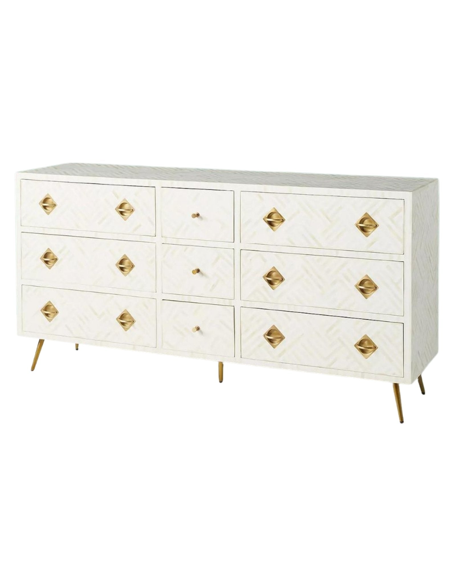 Ameerah Chest of Drawers - White Bone Inlay - Tabeer Homes