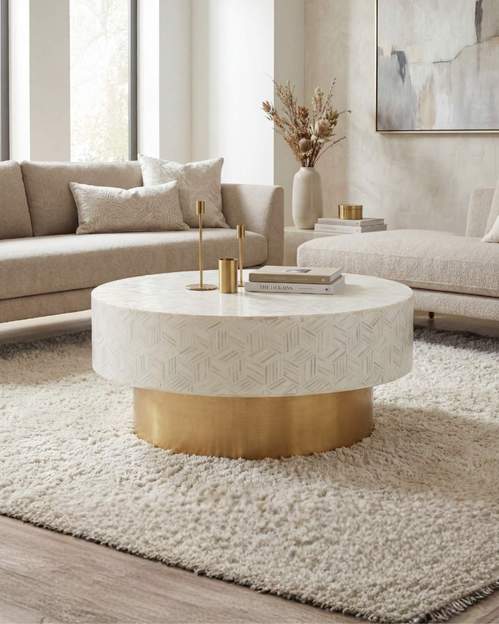 Ameerah Coffee Table - White Bone Inlay