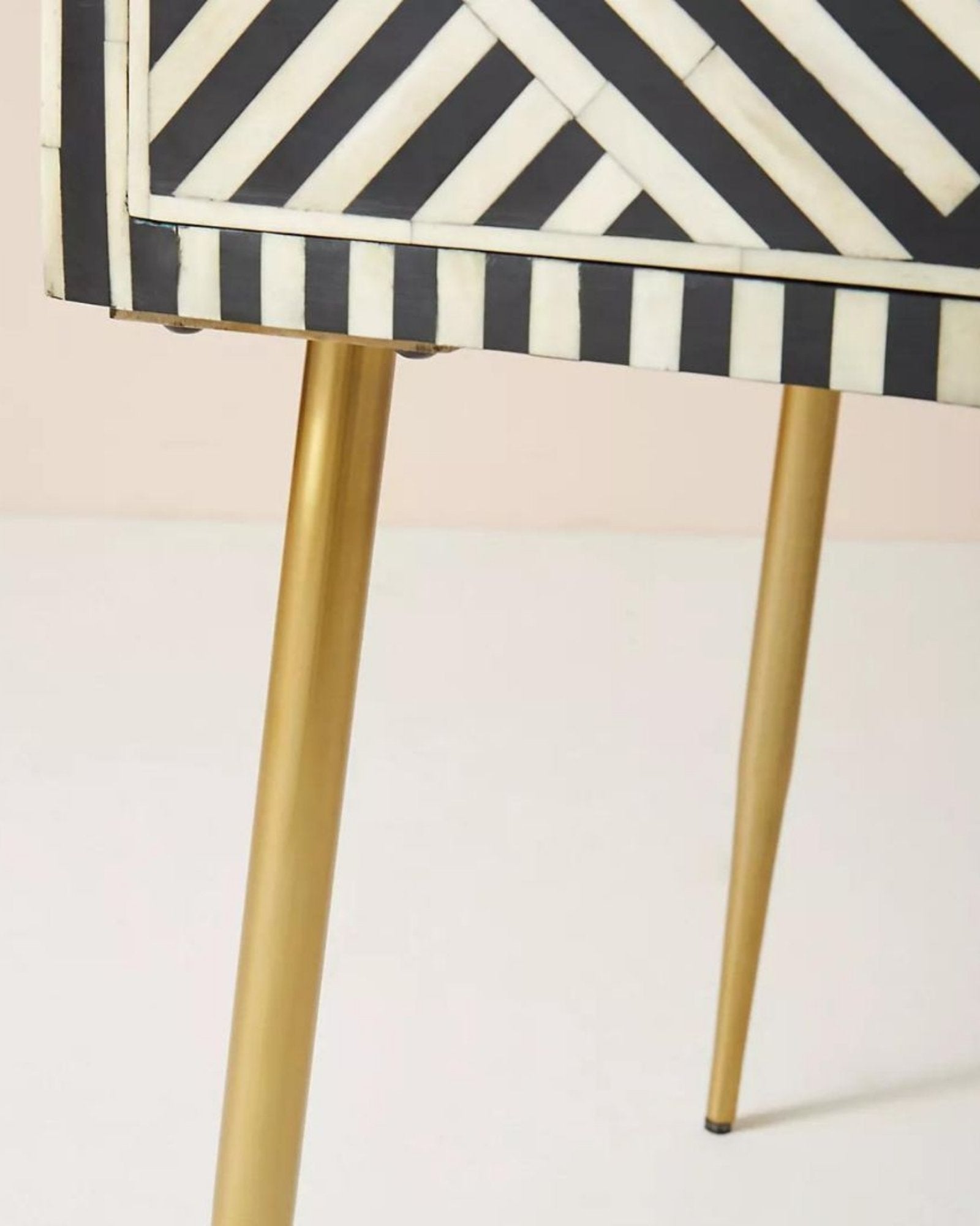 Ameerah Console Desk - Black & White Bone Inlay - Tabeer Homes