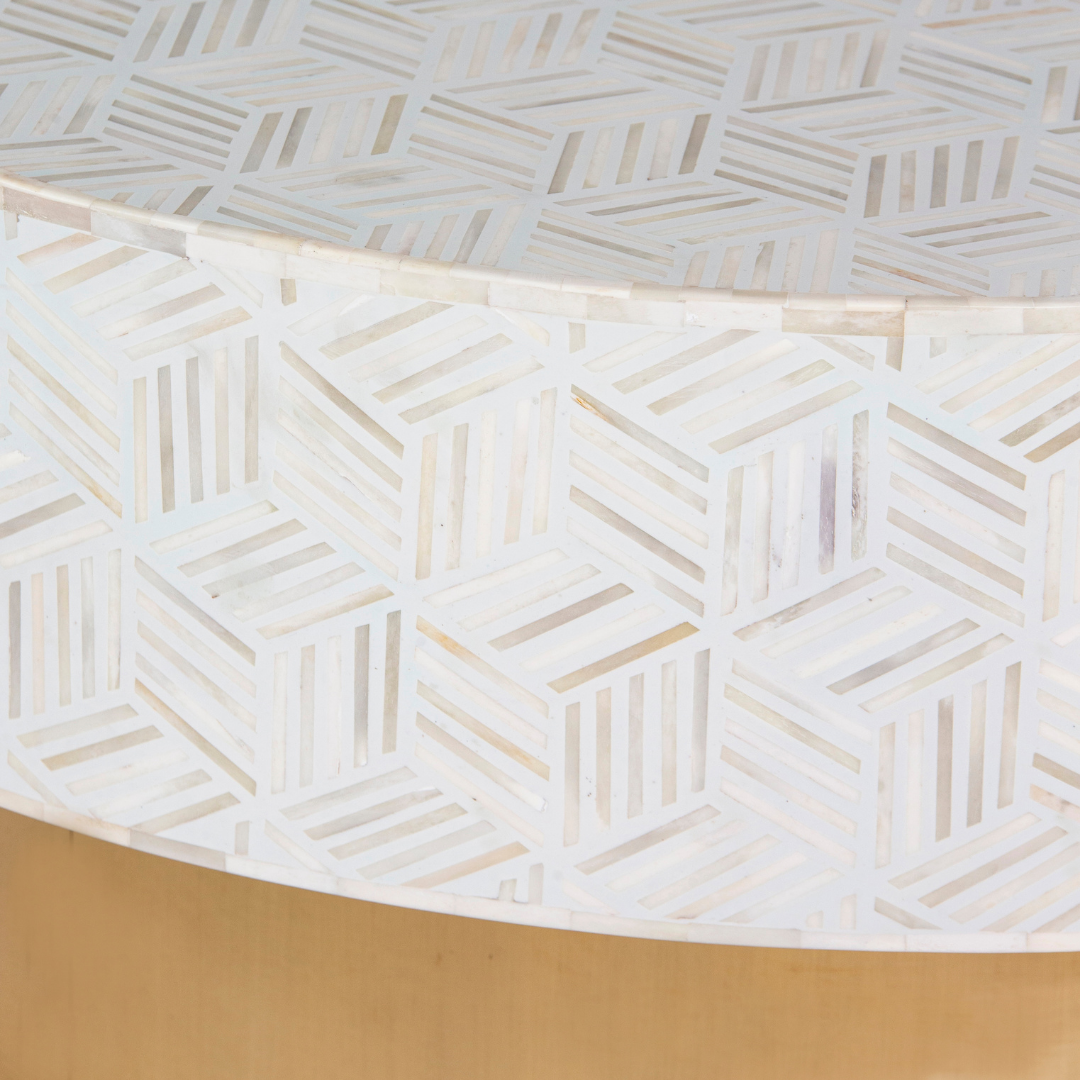 Ameerah Coffee Table - White Bone Inlay