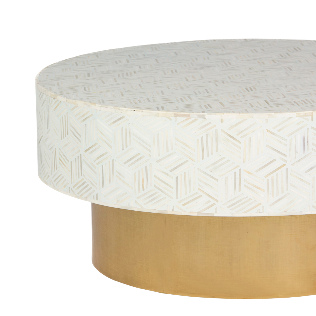 Ameerah Coffee Table - White Bone Inlay