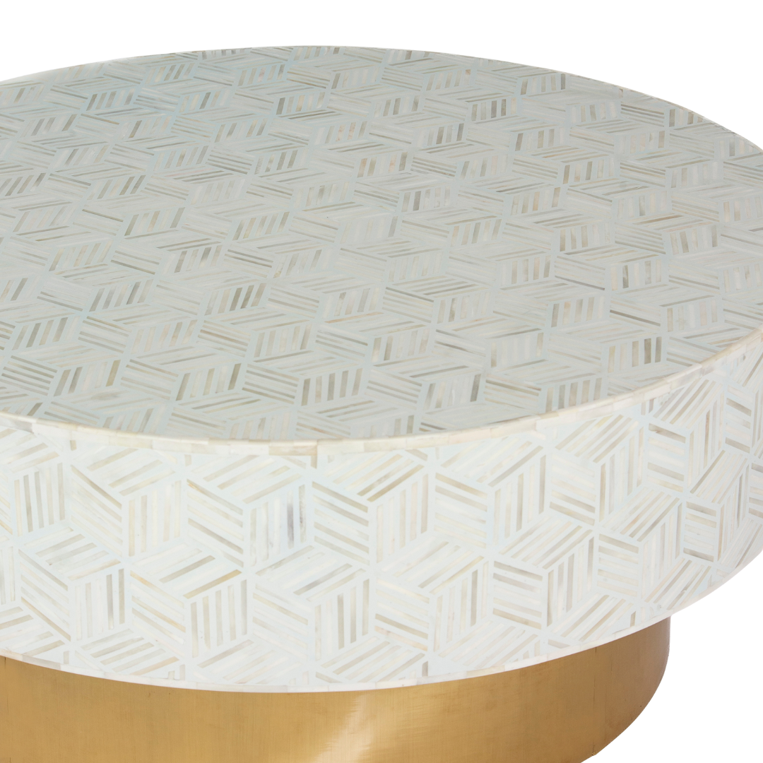 Ameerah Coffee Table - White Bone Inlay