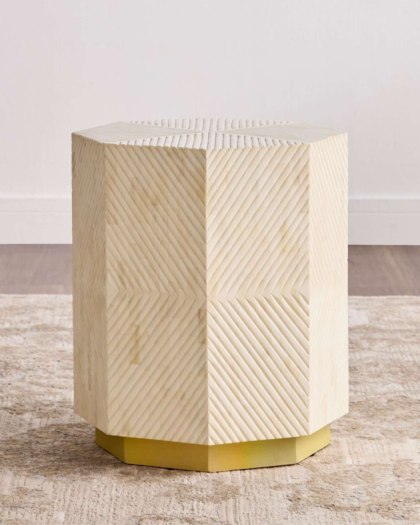 Anu Side Table - Bone Carved - Tabeer Homes