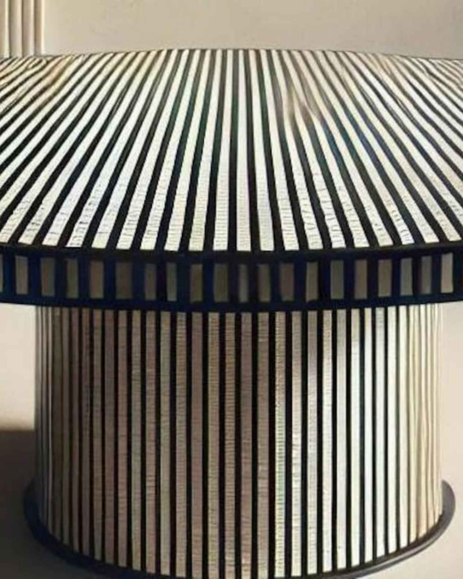 Astra Black and white Mother of Pearl Inlay Dining Table by Tabeer Homes