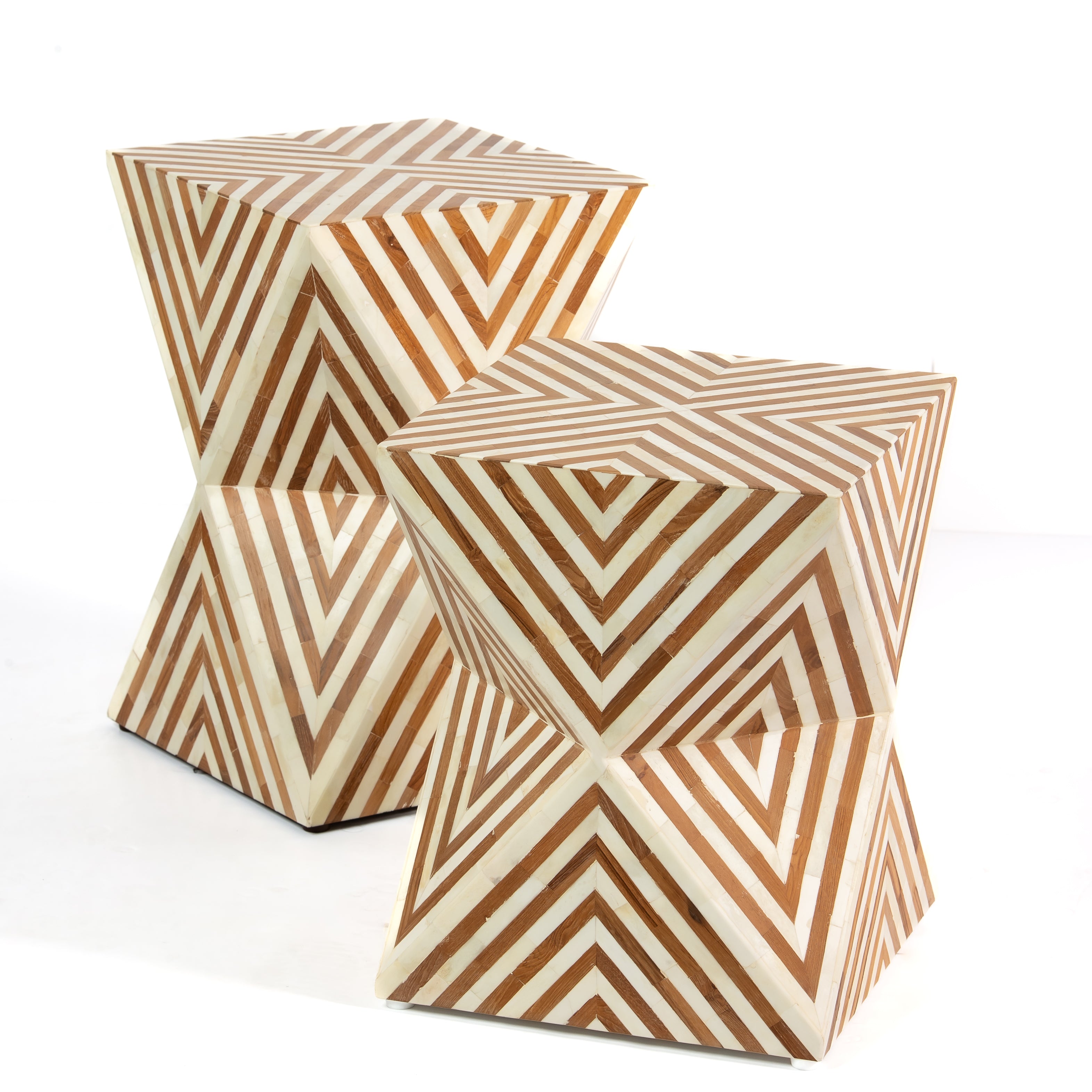 Athaar Side Table - Brown Bone Inlay