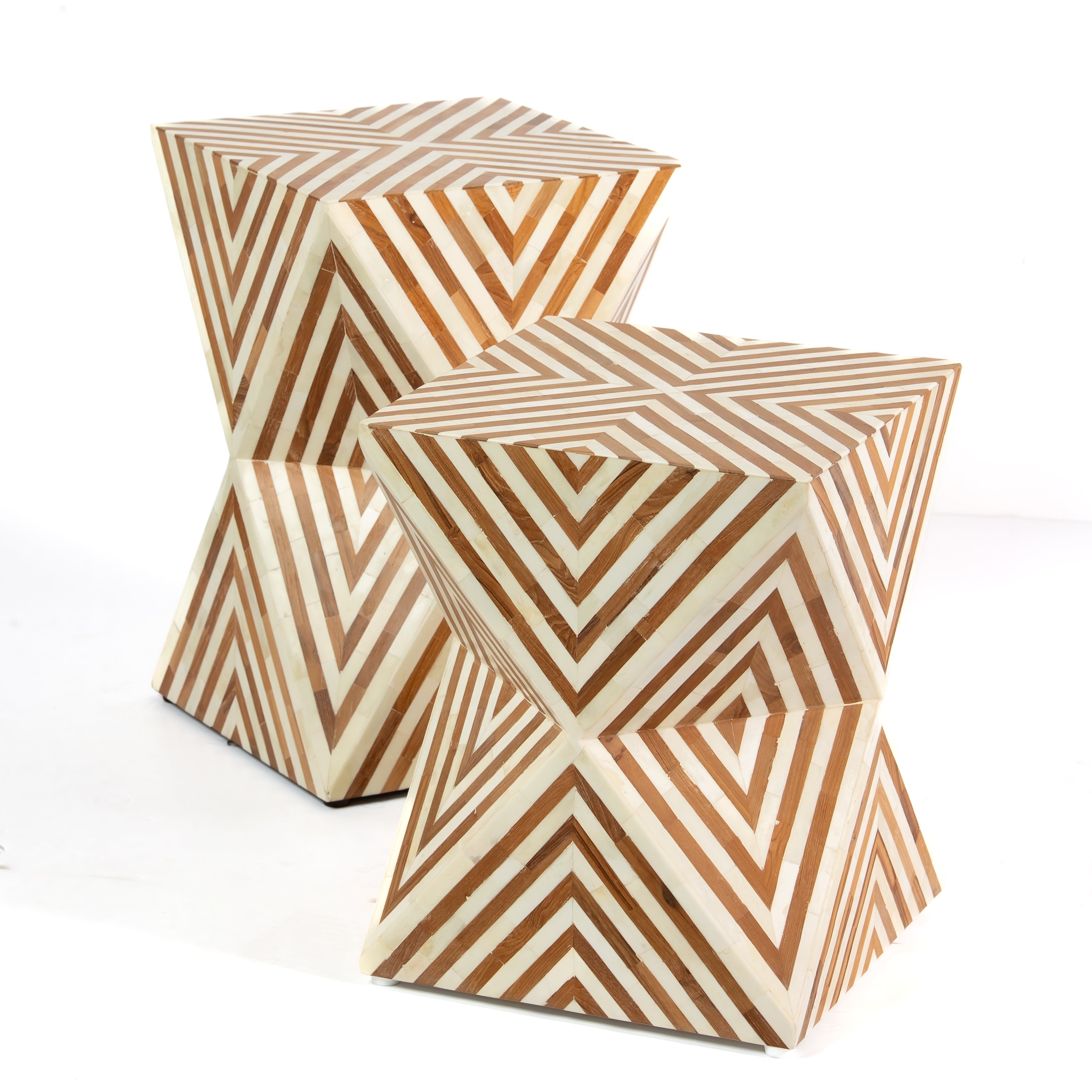 Athaar Side Table - Brown Bone Inlay