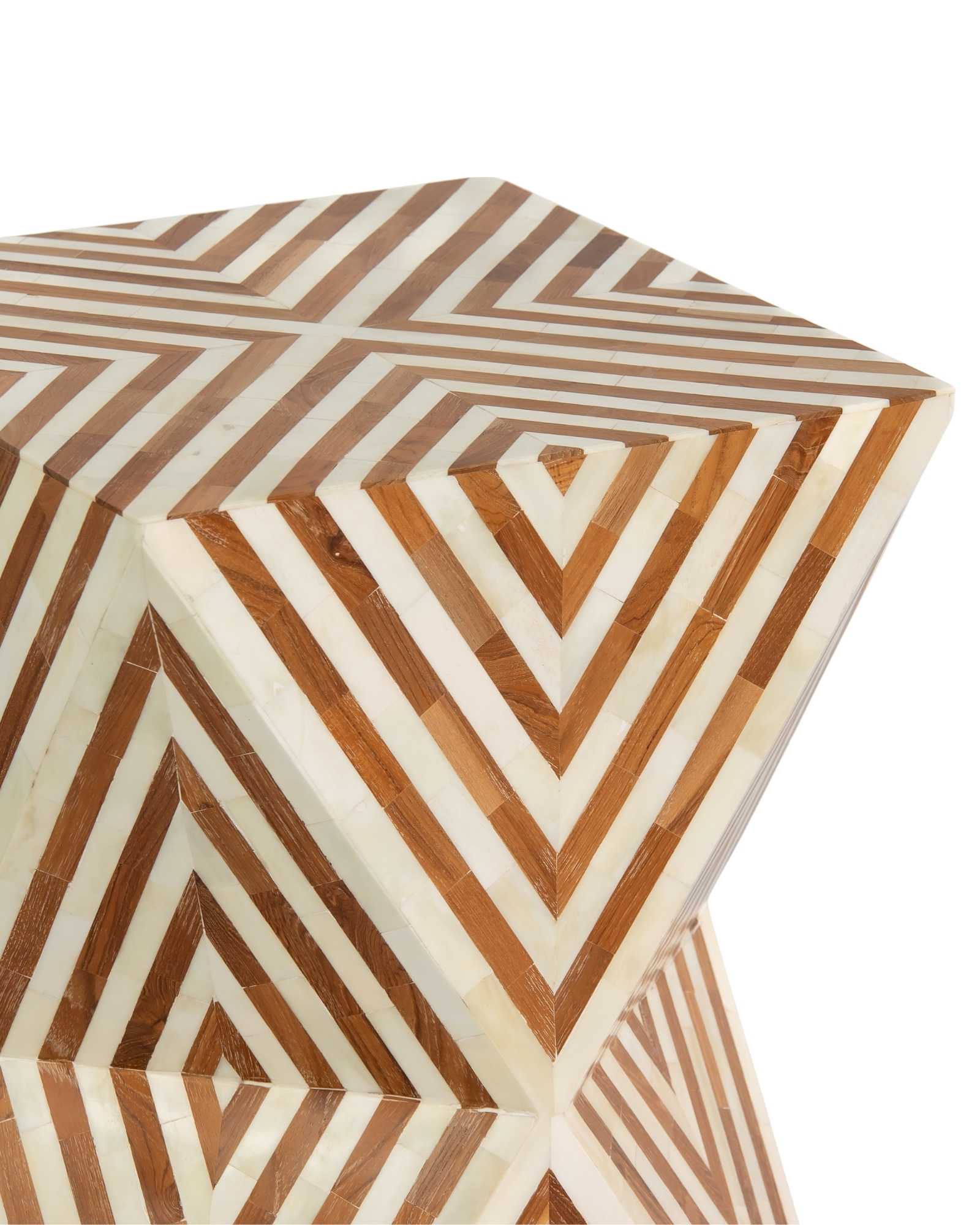 Athaar Side Table - Brown Bone Inlay