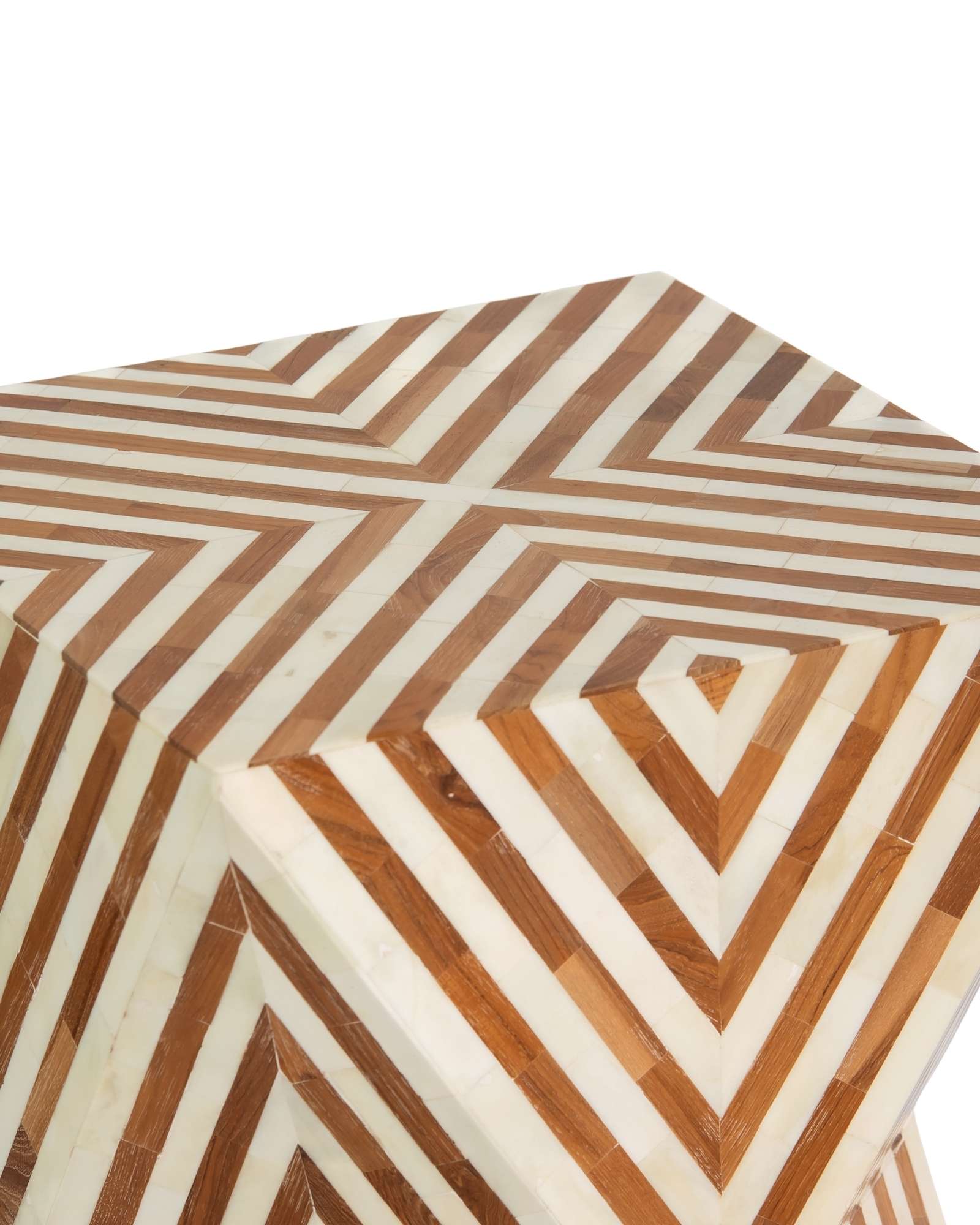 Athaar Side Table - Brown Bone Inlay