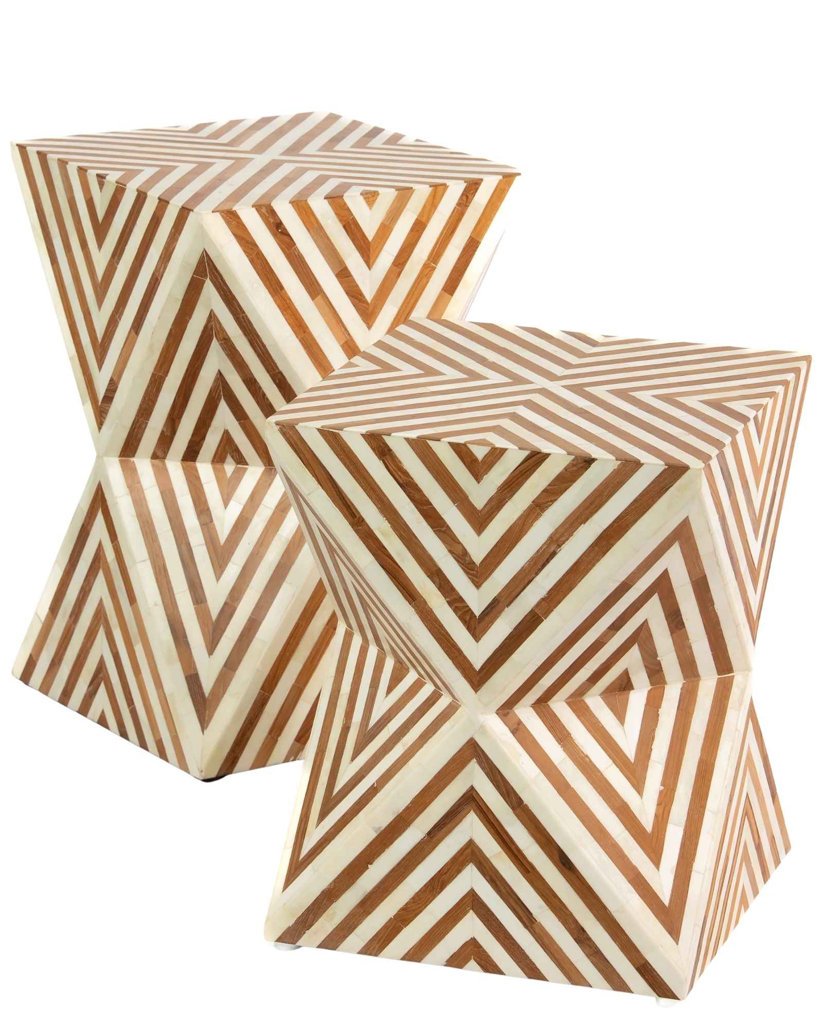 Athaar Side Table - Brown Bone Inlay