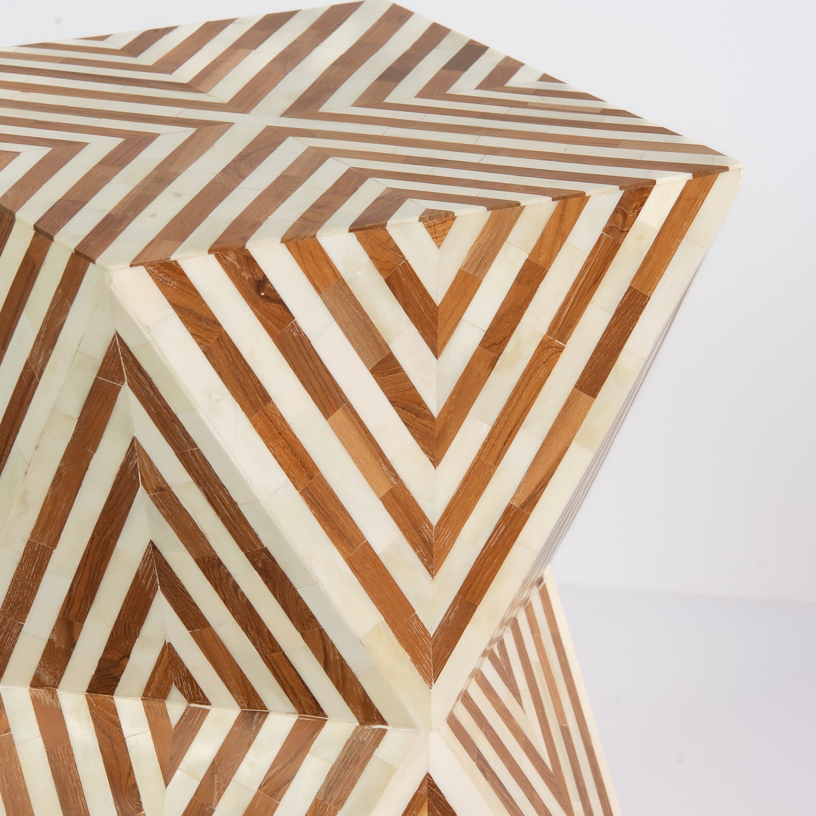 Athaar Side Table - Brown Bone Inlay