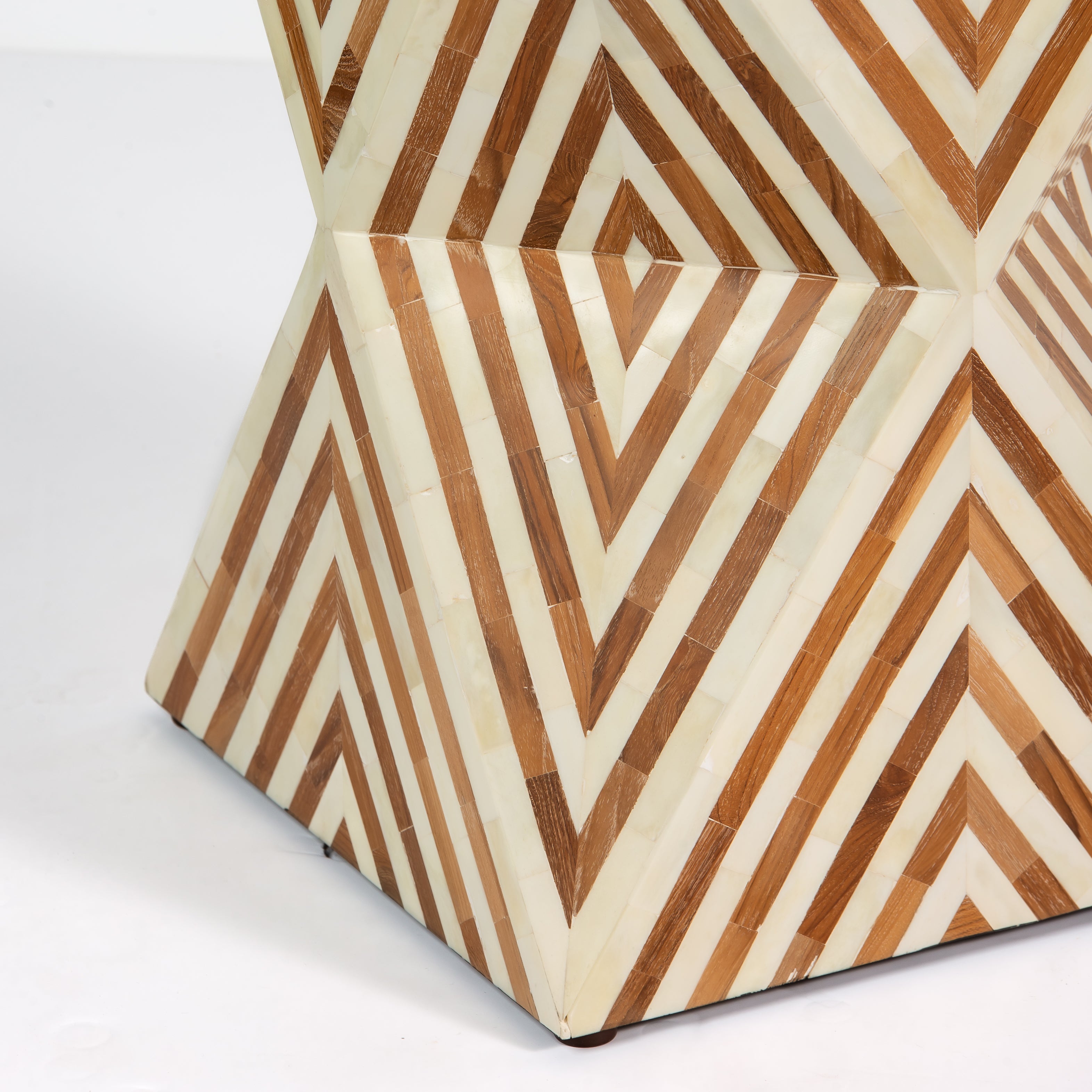 Athaar Side Table - Brown Bone Inlay