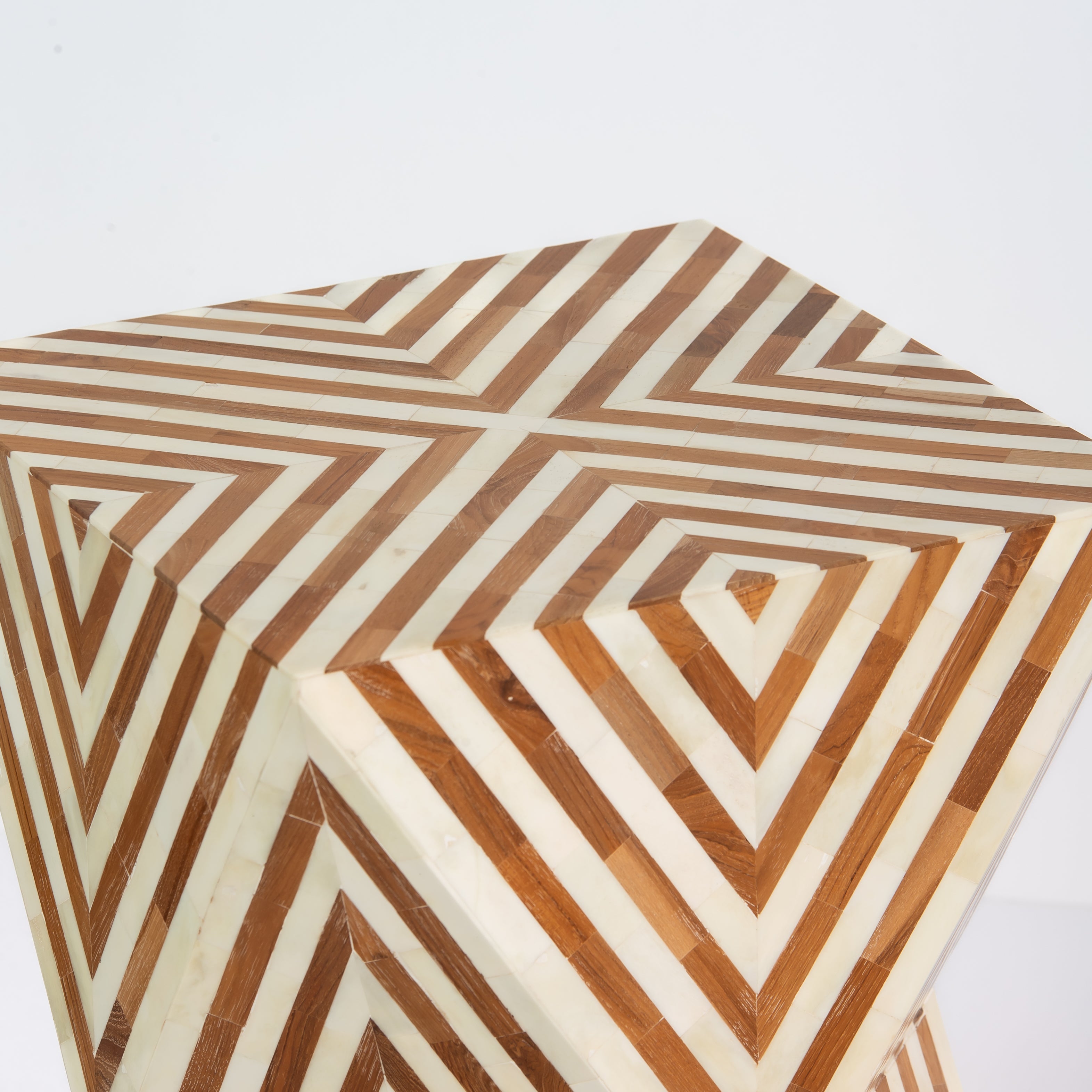 Athaar Side Table - Brown Bone Inlay