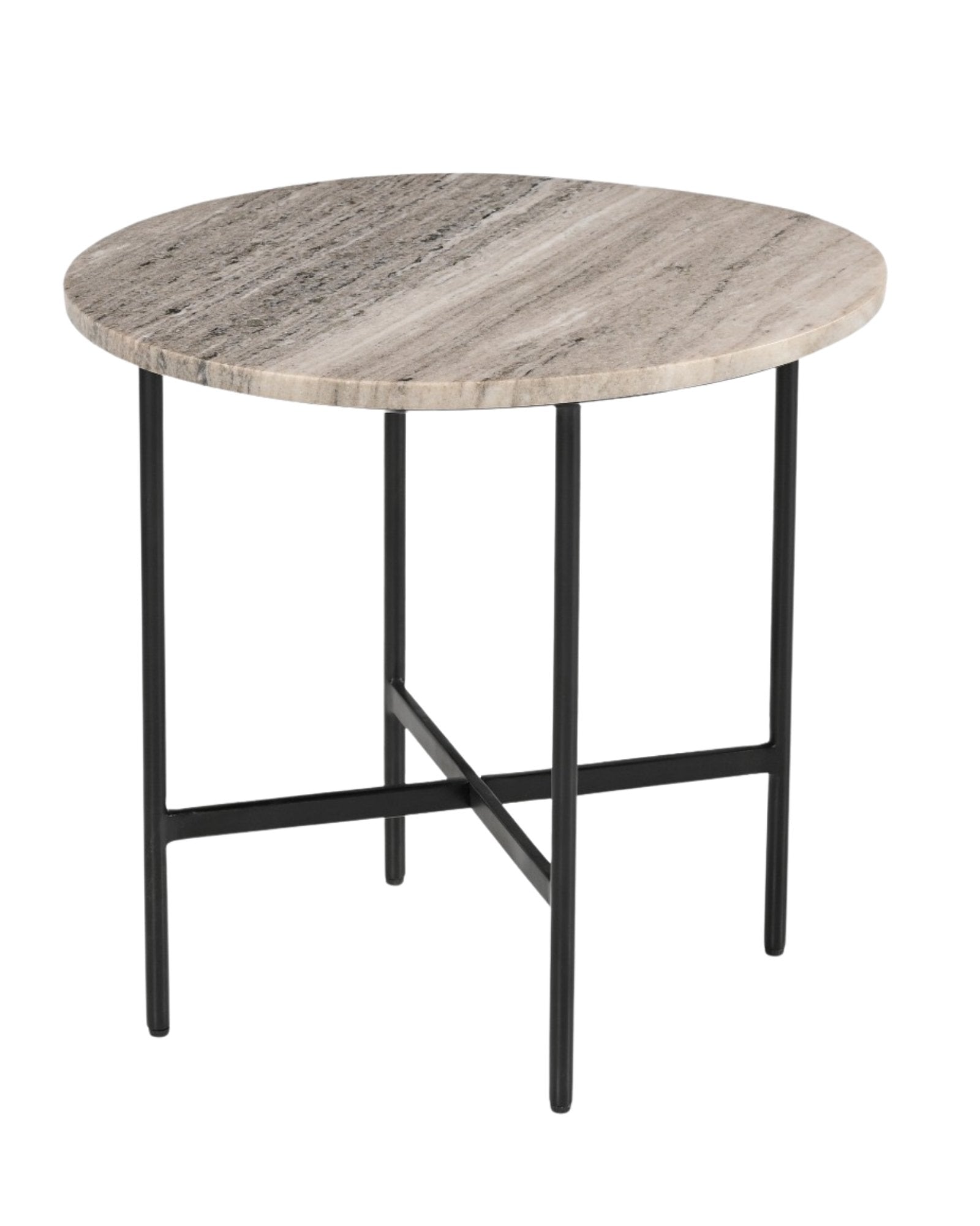 Ava Side Table - Brown Marble - Tabeer Homes