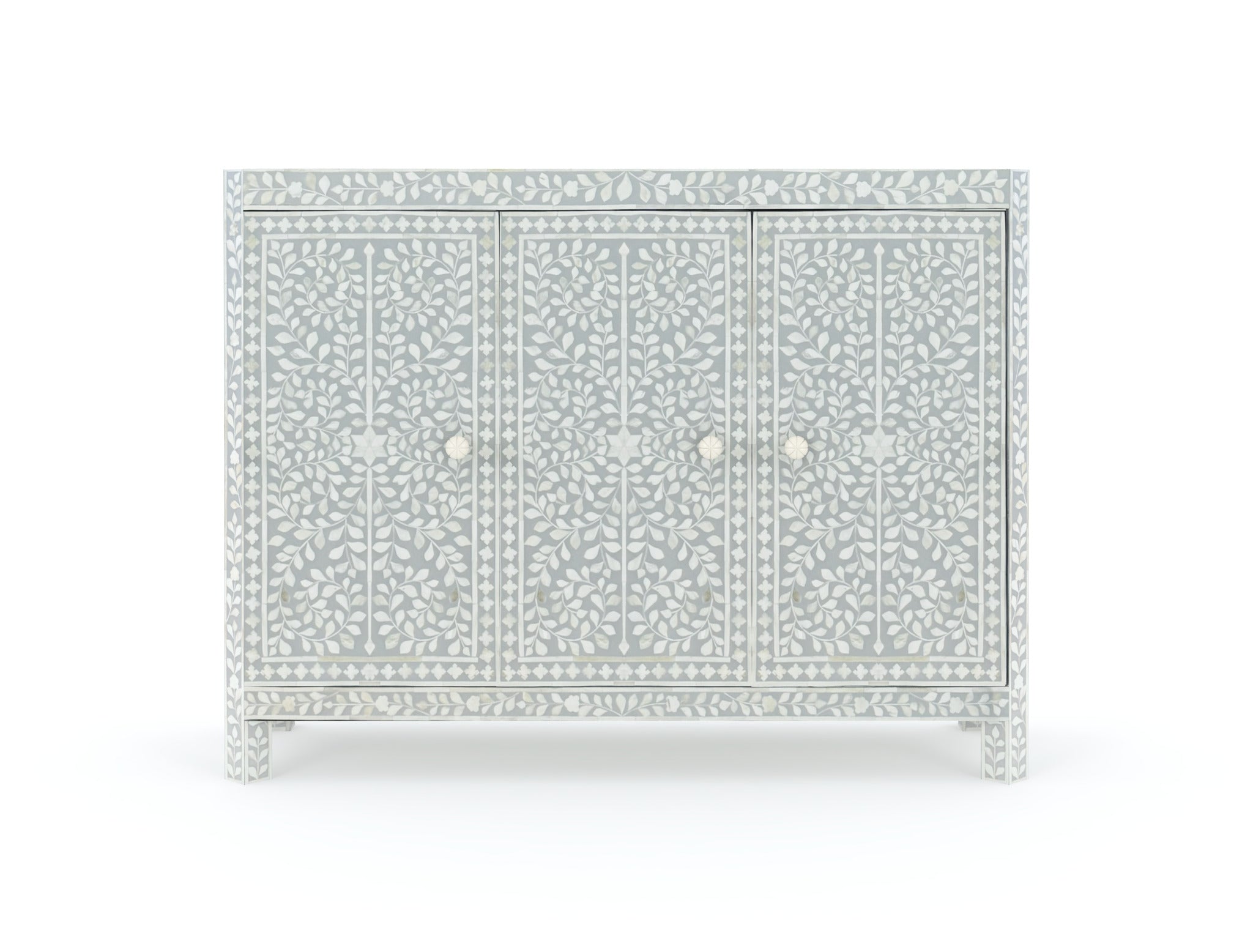 Jade Cabinet - Grey & White Bone Inlay - Tabeer Homes