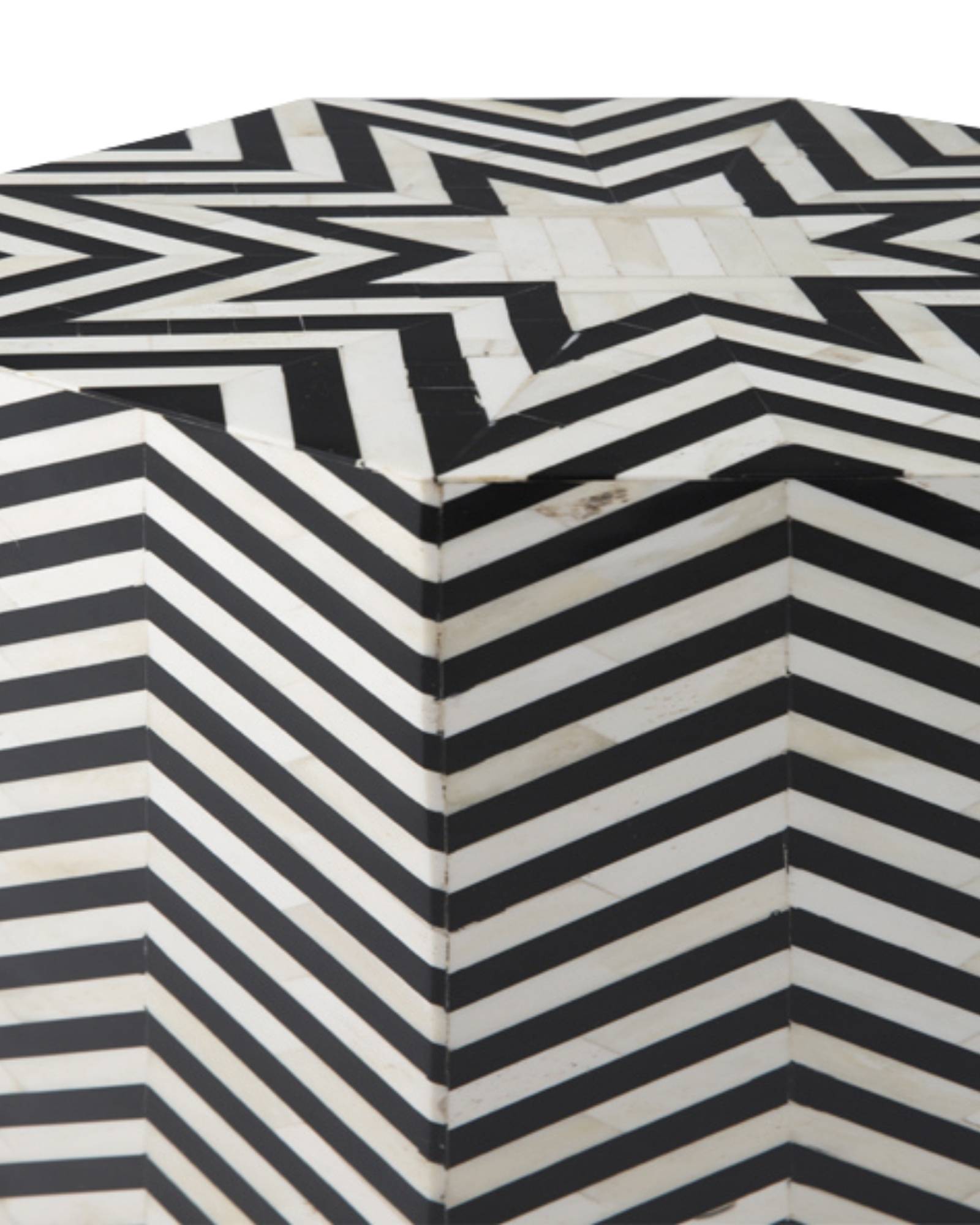 Cairo Side Table - Black & White Bone Inlay - Tabeer Homes