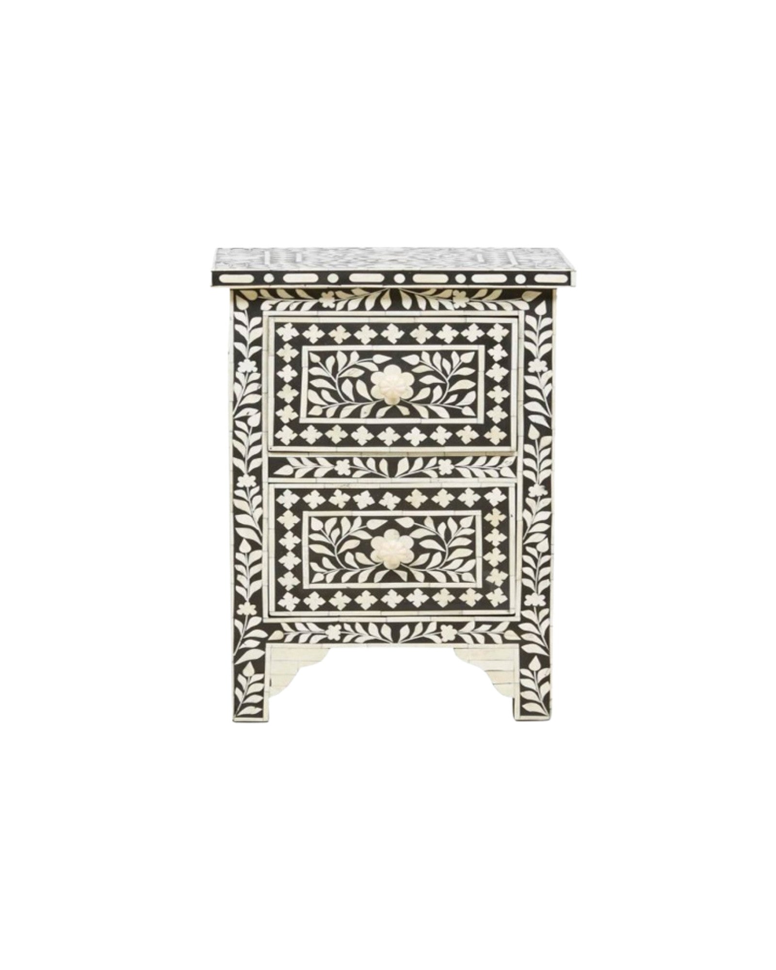 Coorg Side Drawer - Black Bone Inlay - Tabeer Homes