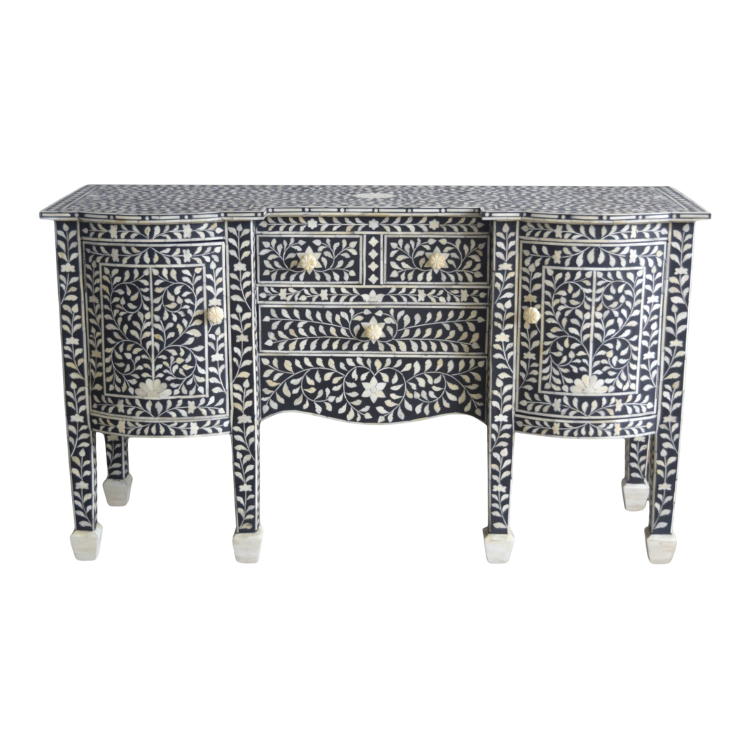 خزانة أدراج كريست - تطعيم عظمي أسود