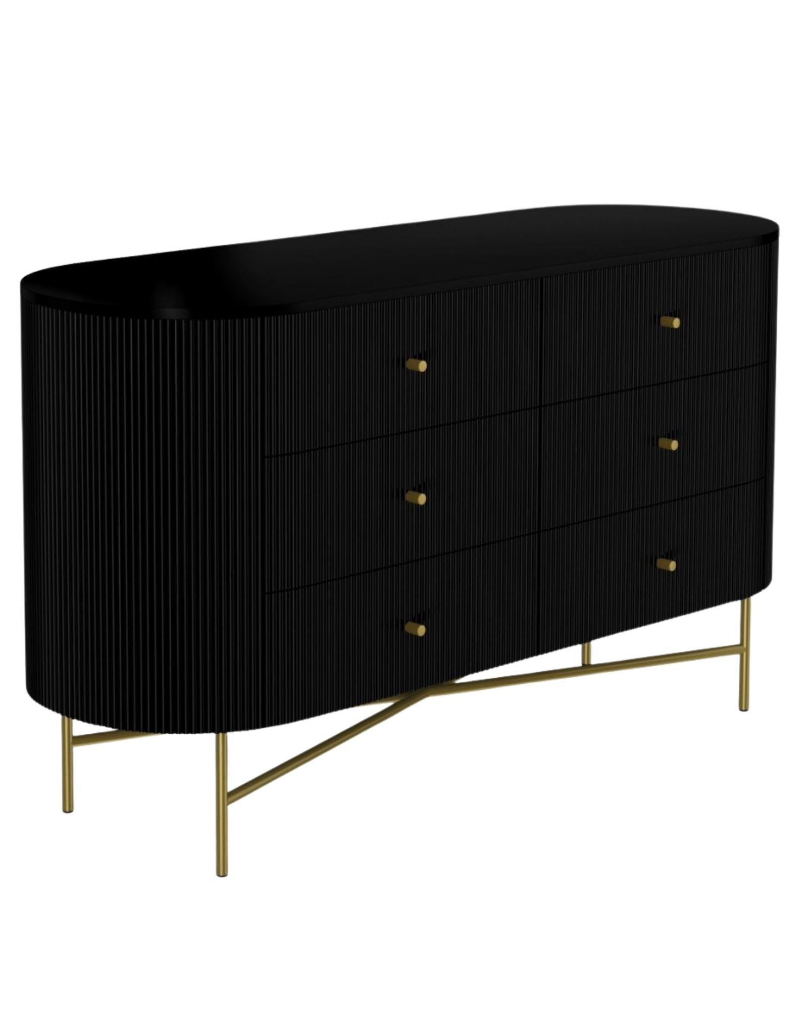Daraj Big Chest of Drawers - Black Wood - Tabeer Homes