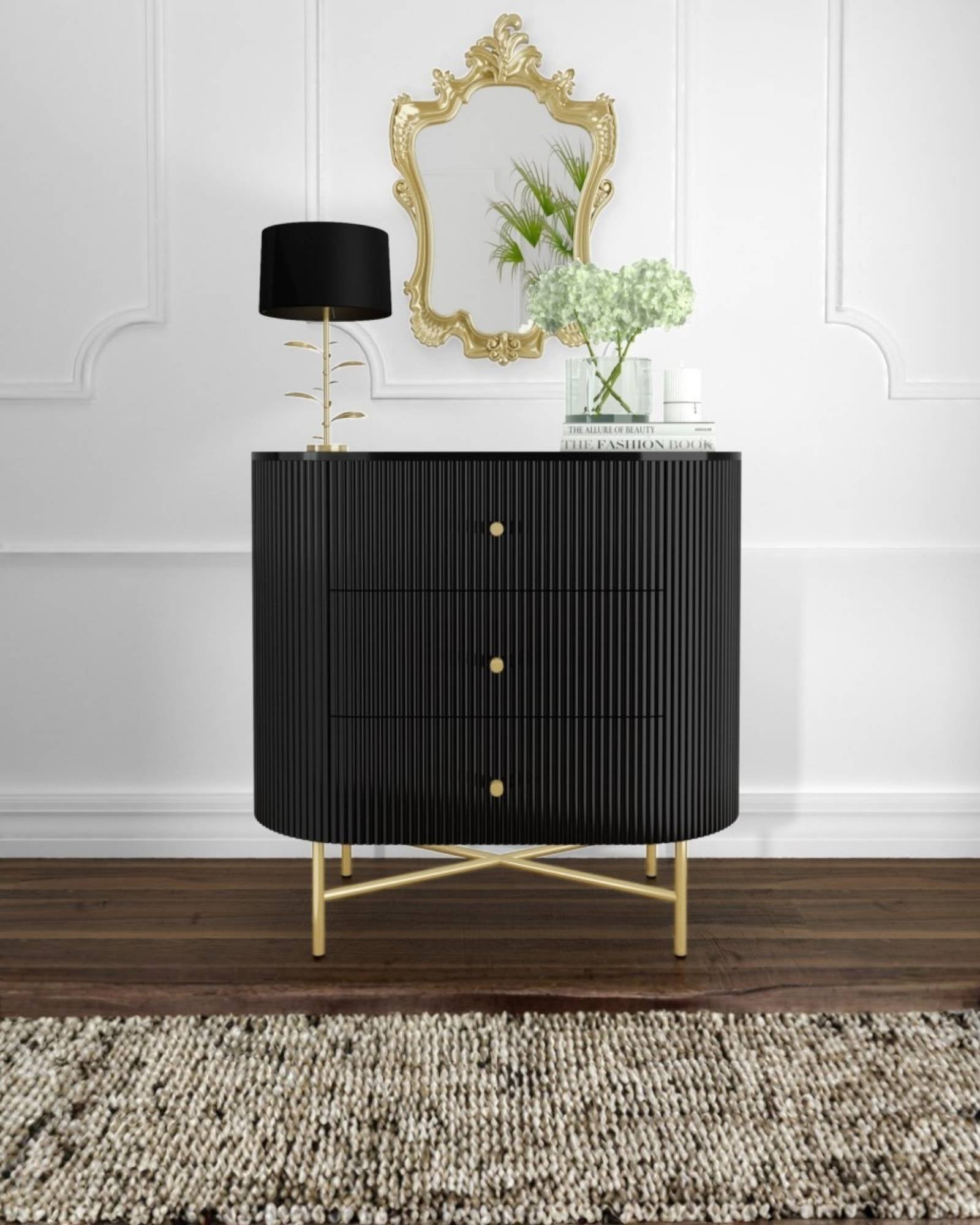 Daraj Chest of Drawers - Black Wood - Tabeer Homes