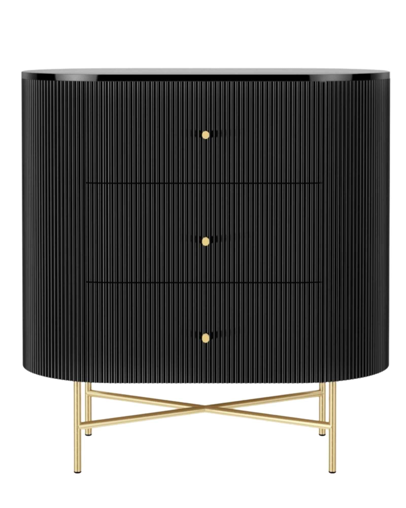 Daraj Chest of Drawers - Black Wood - Tabeer Homes