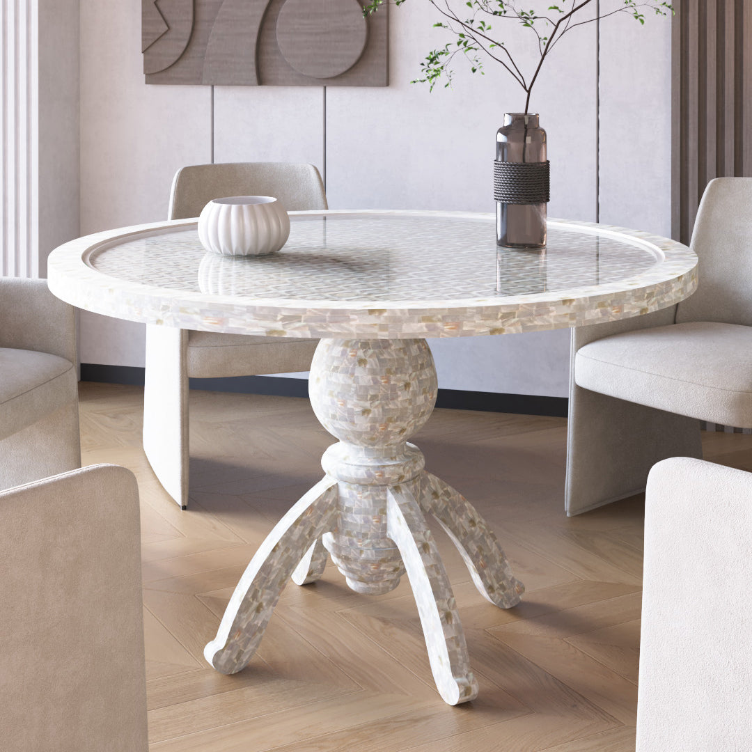 Behrooz Dining Table - Mother of Pearl 4 Seater - Tabeer Homes