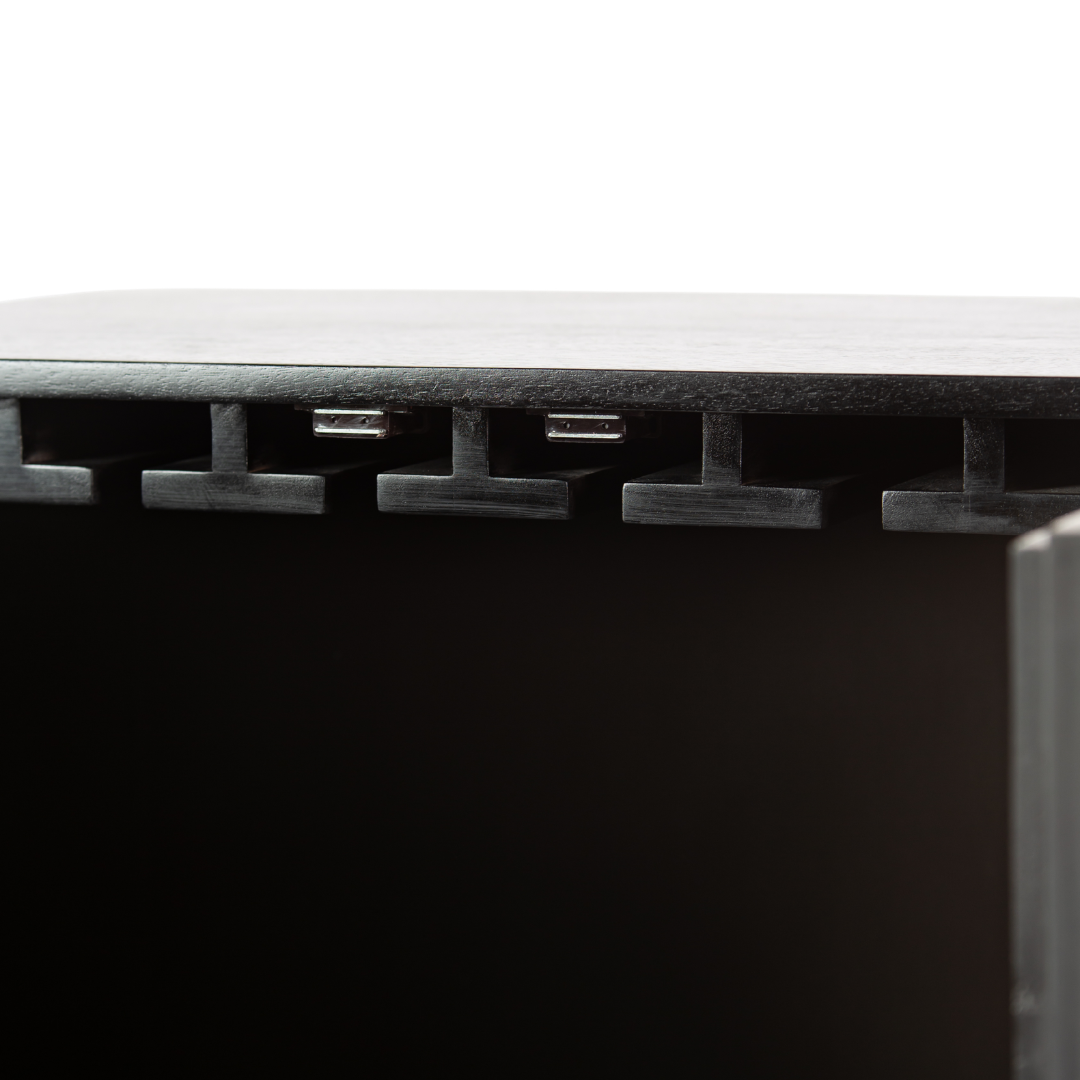 Elnaz Bar Cabinet - Black & White Bone Inlay by Tabeer Homes