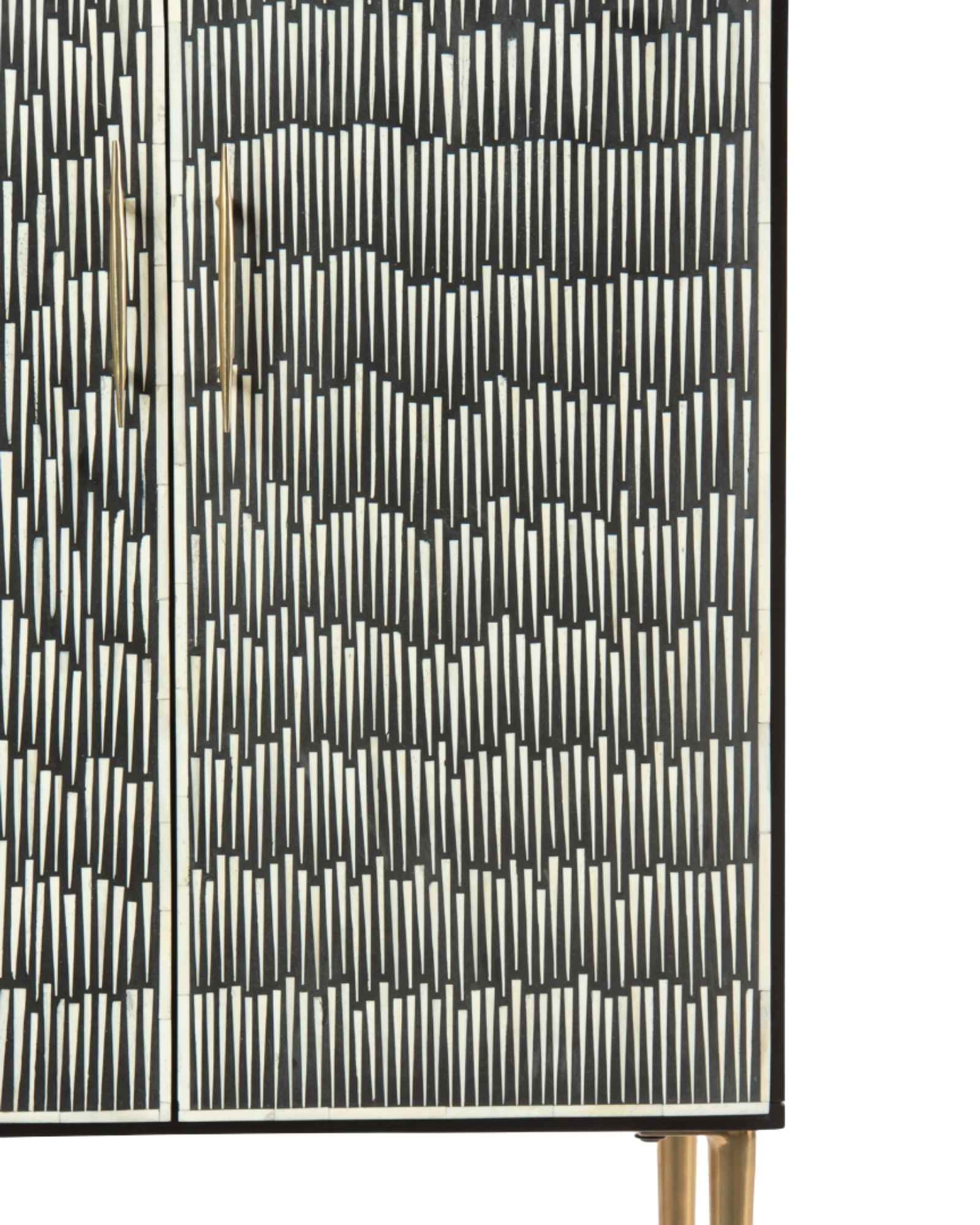 Elnaz Bar Cabinet - Black & White Bone Inlay by Tabeer Homes
