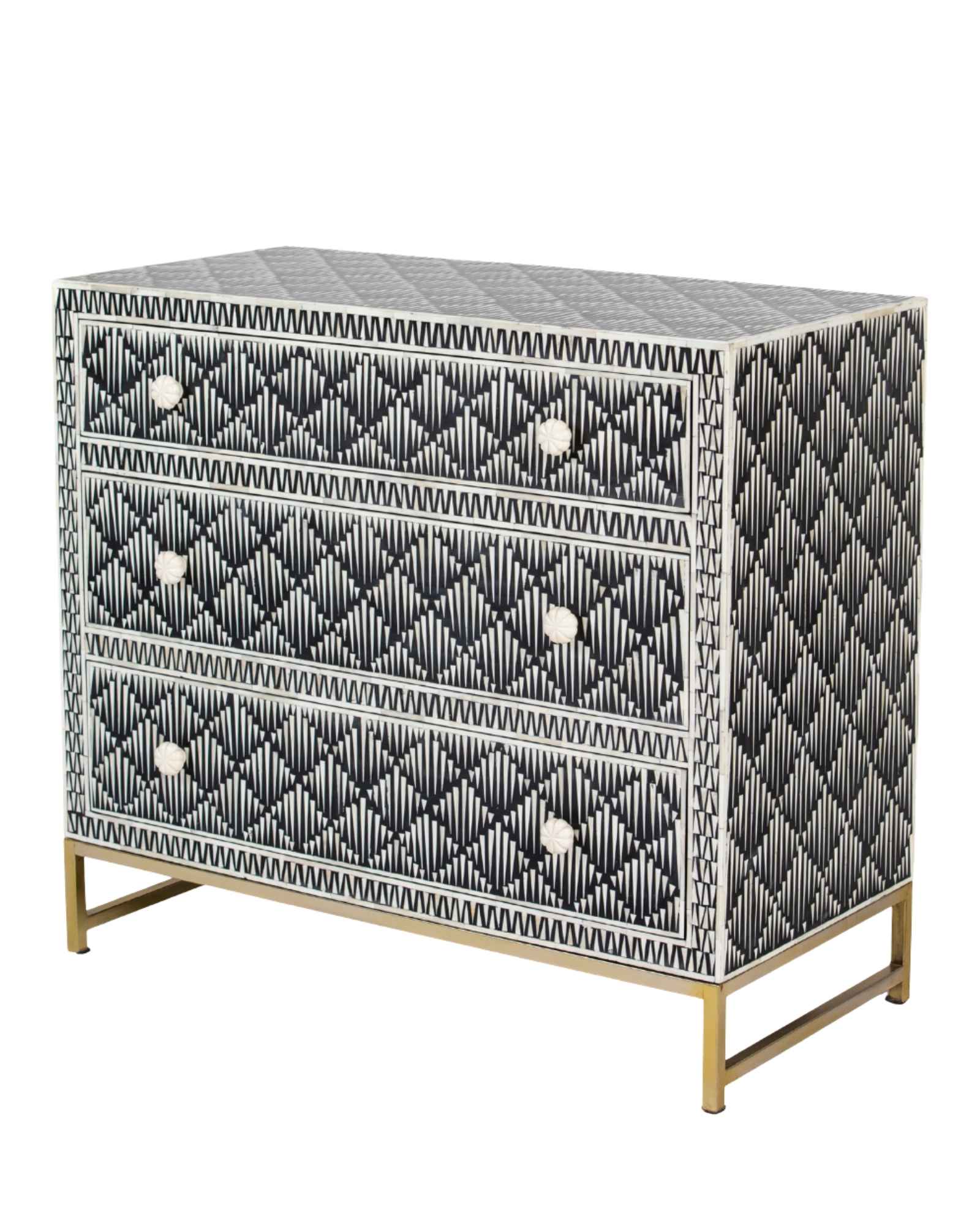 Elnaz Chest of Drawers - Black Bone Inlay - Tabeer Homes