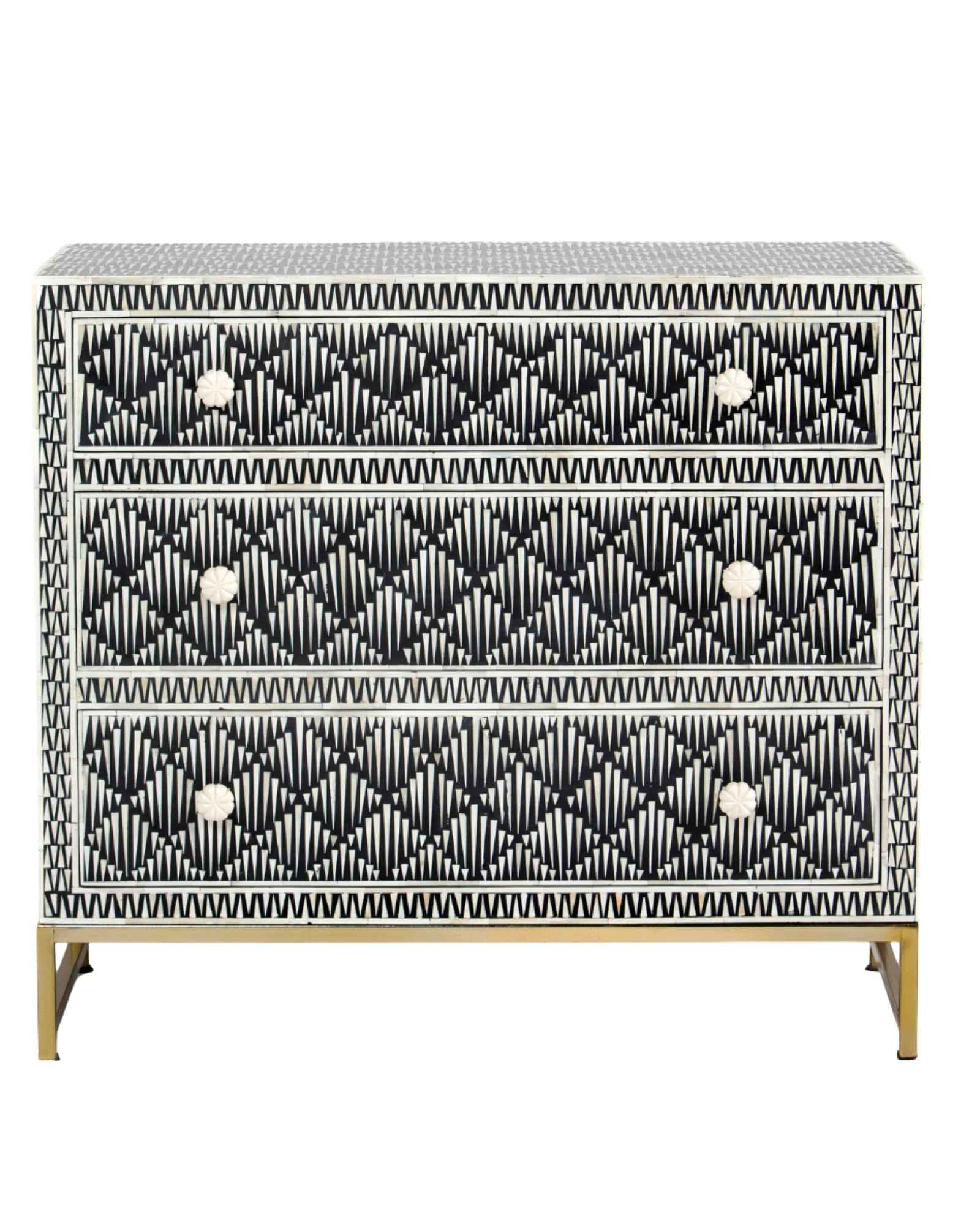 Elnaz Chest of Drawers - Black Bone Inlay - Tabeer Homes