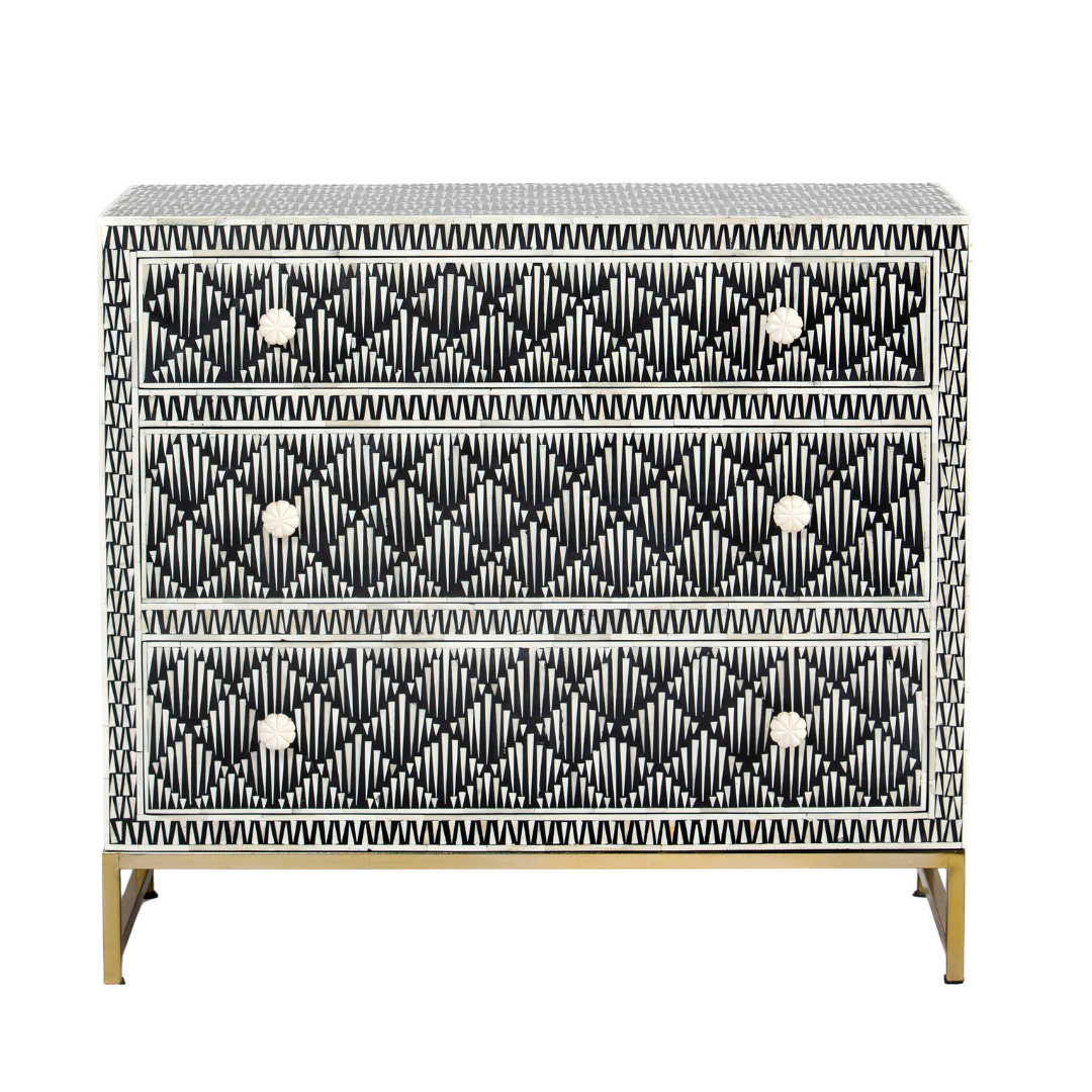Elnaz Chest of Drawers - Black Bone Inlay - Tabeer Homes
