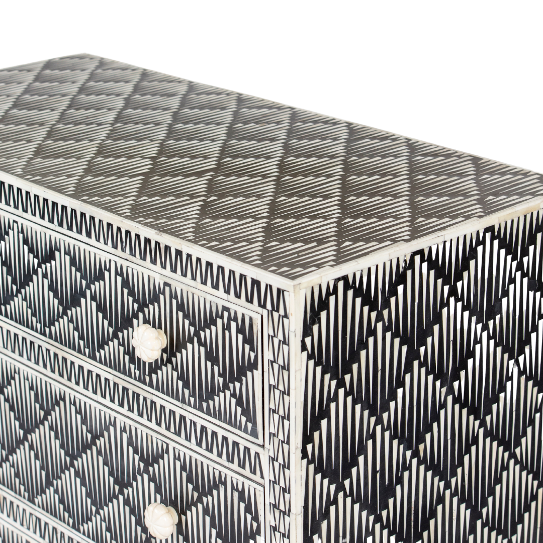 Elnaz Chest of Drawers - Black Bone Inlay - Tabeer Homes