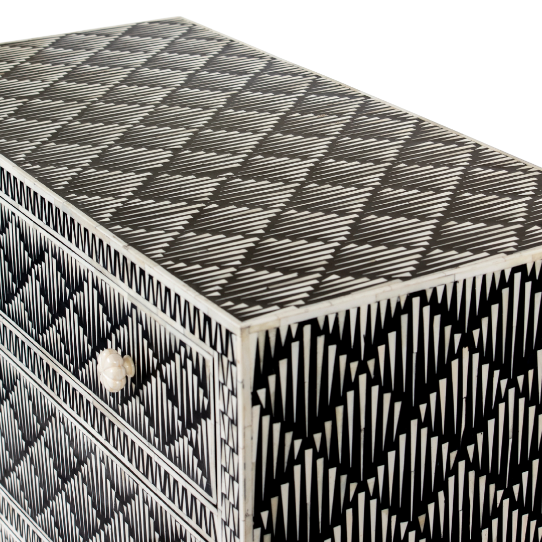 Elnaz Chest of Drawers - Black Bone Inlay - Tabeer Homes