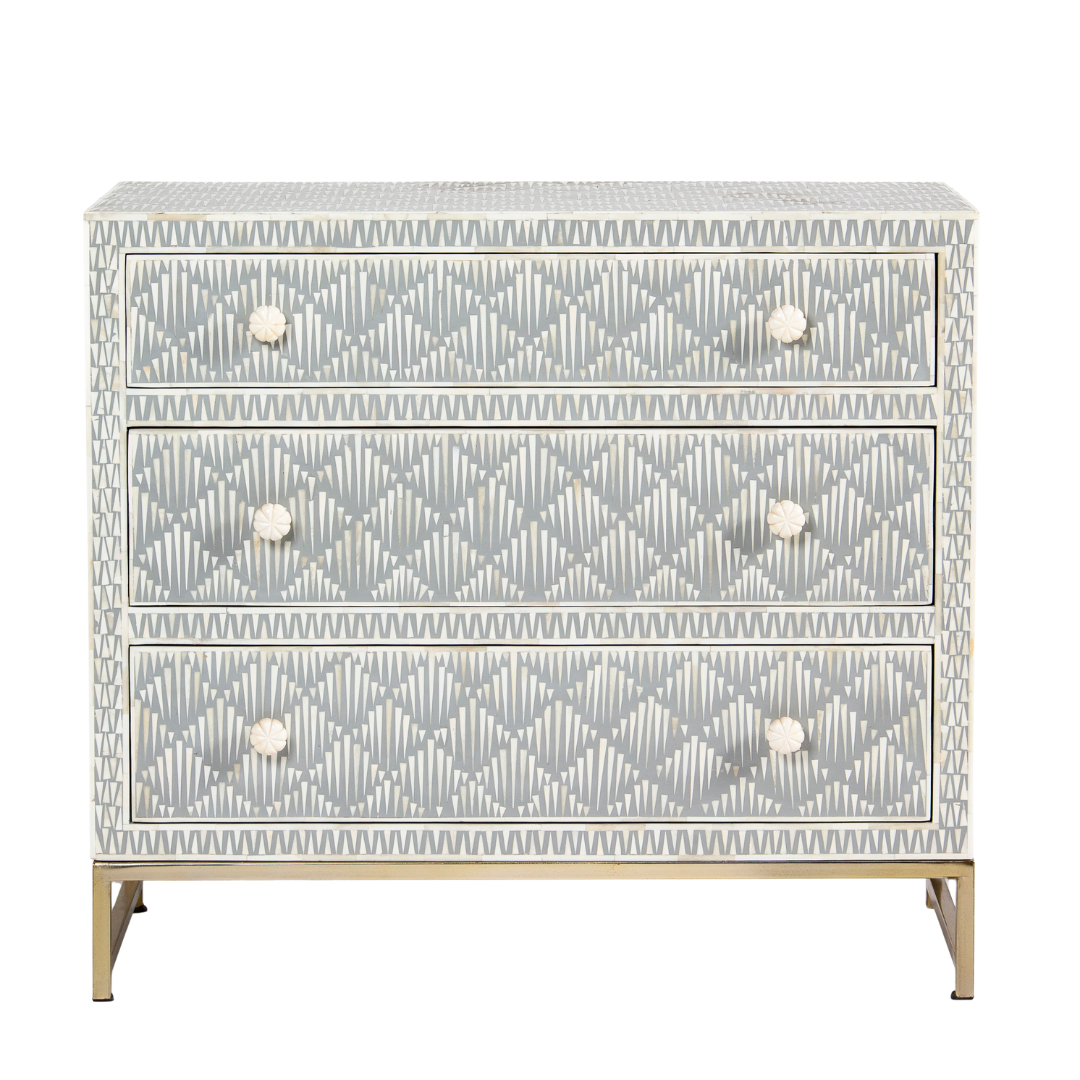 Elnaz Chest of Drawers - Grey Bone Inlay - Tabeer Homes