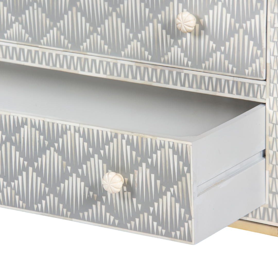 Elnaz Chest of Drawers - Grey Bone Inlay - Tabeer Homes
