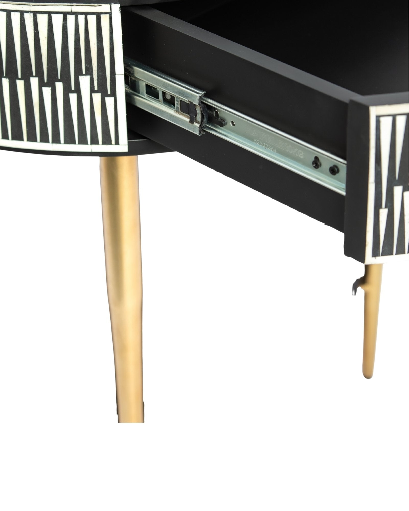 Elnaz Side Drawer - Black & White Bone Inlay 