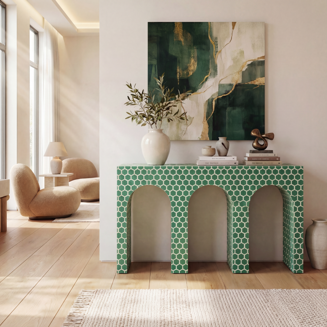 Emera Console - Green Bone Inlay