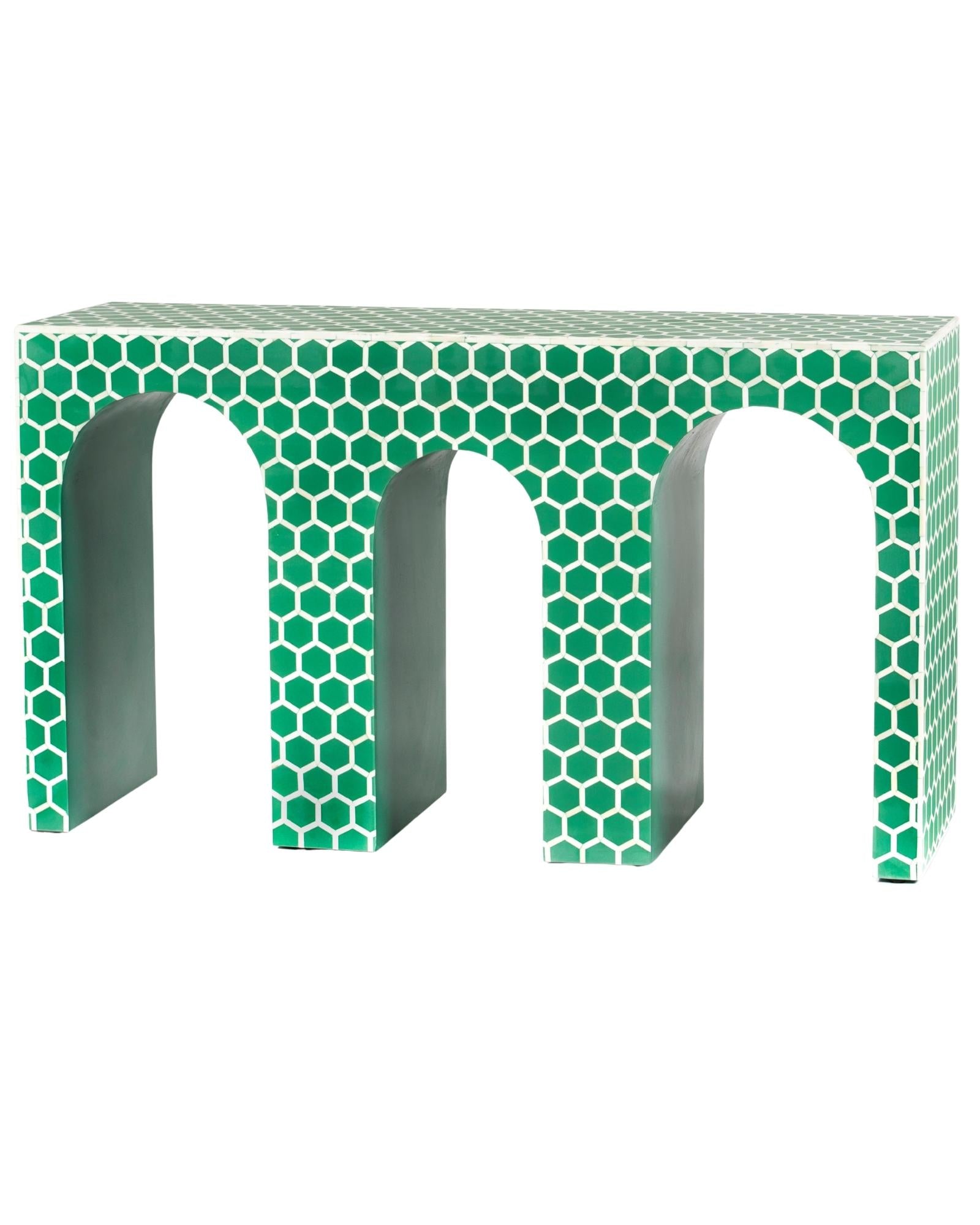 Emera Console - Green Bone Inlay