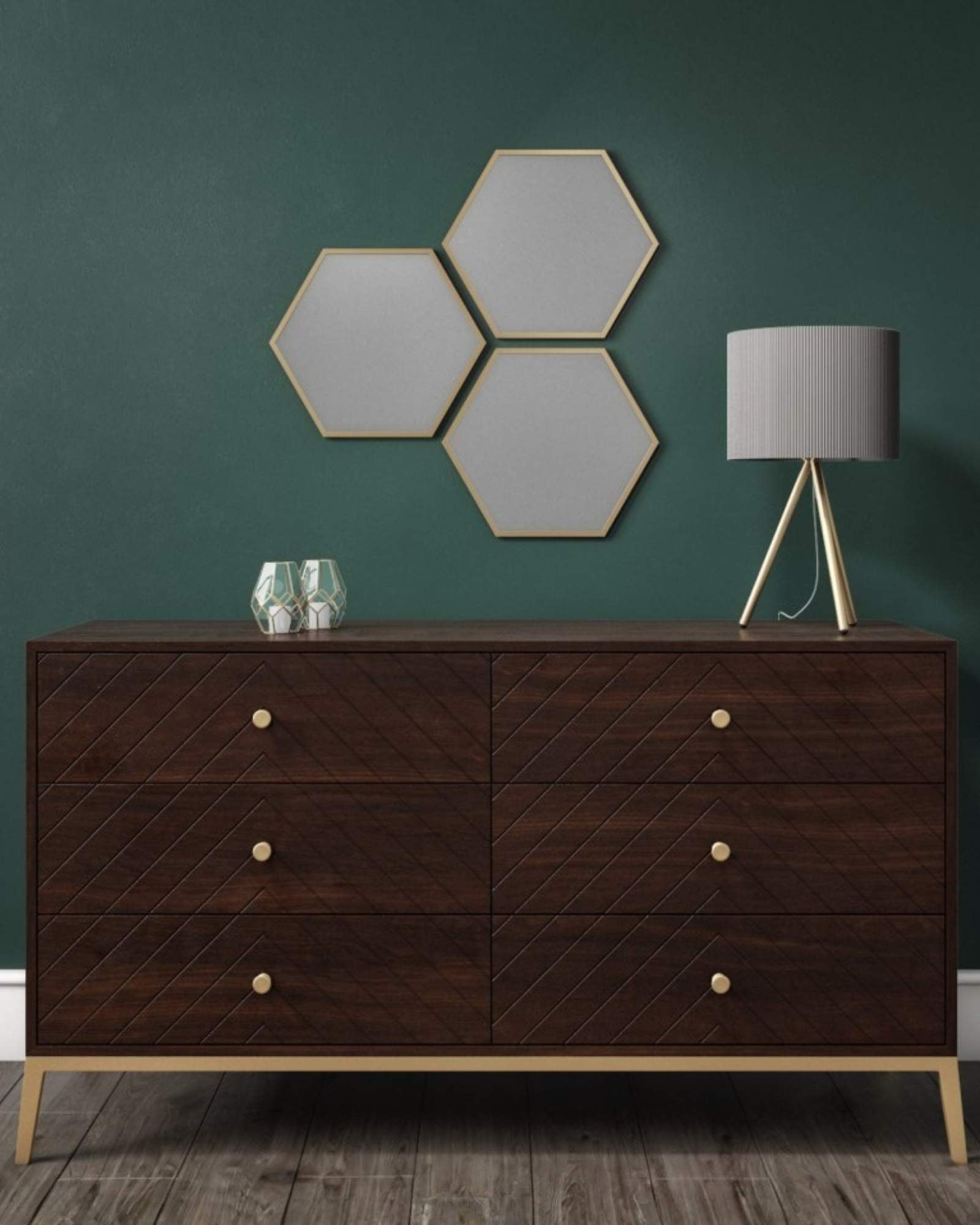 Ewan Big Chest of Drawers - Dark Wood - Tabeer Homes