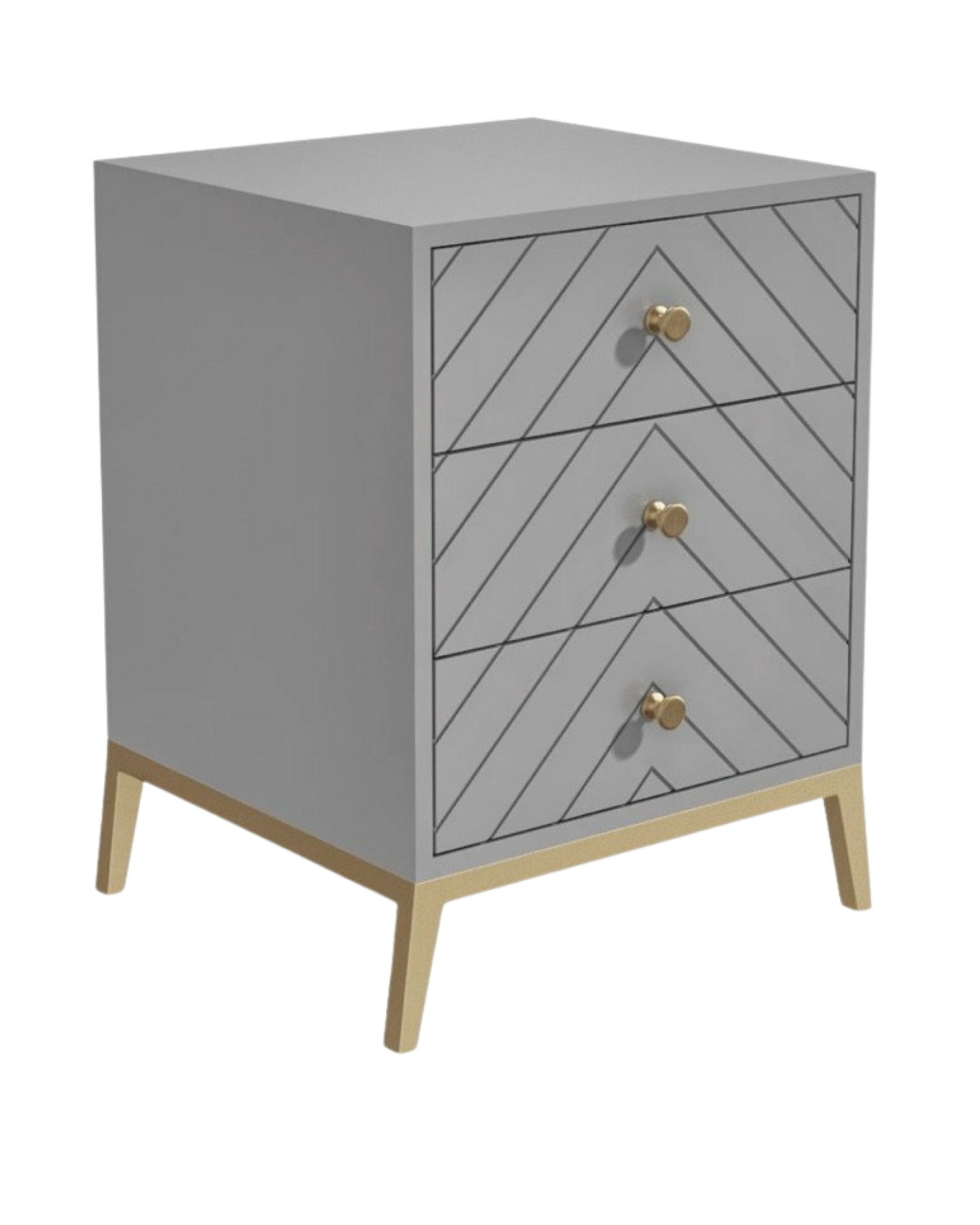 Ewan Side Drawer - Pale Grey Wood - Tabeer Homes
