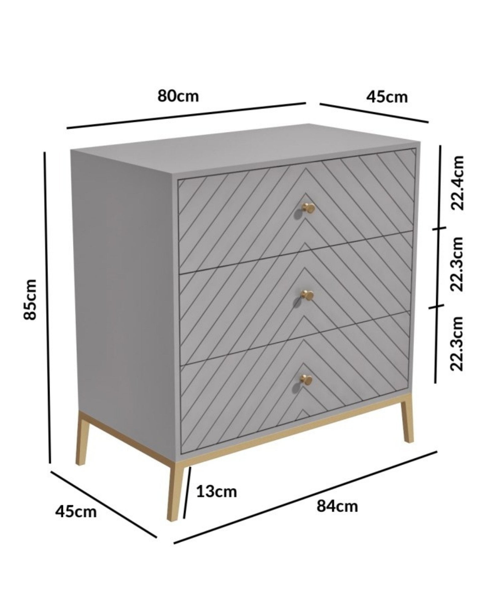 Ewan Small Chest of Drawers - Grey Wood - Tabeer Homes