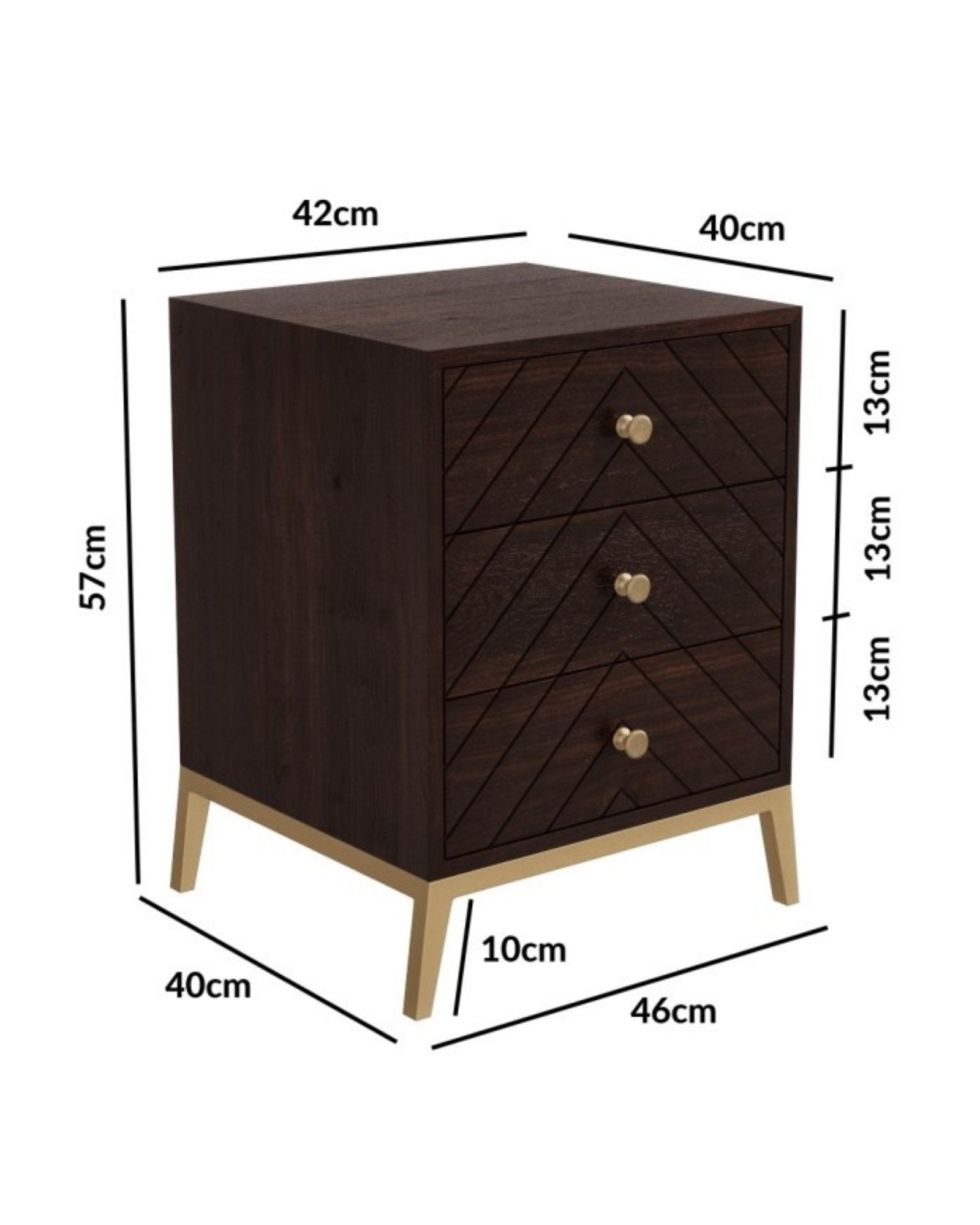 Ewan Side Drawer - Dark Wood - Tabeer Homes