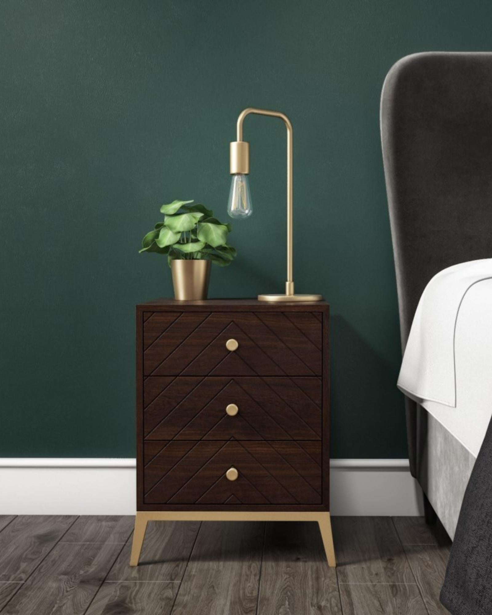 Ewan Side Drawer - Dark Wood - Tabeer Homes