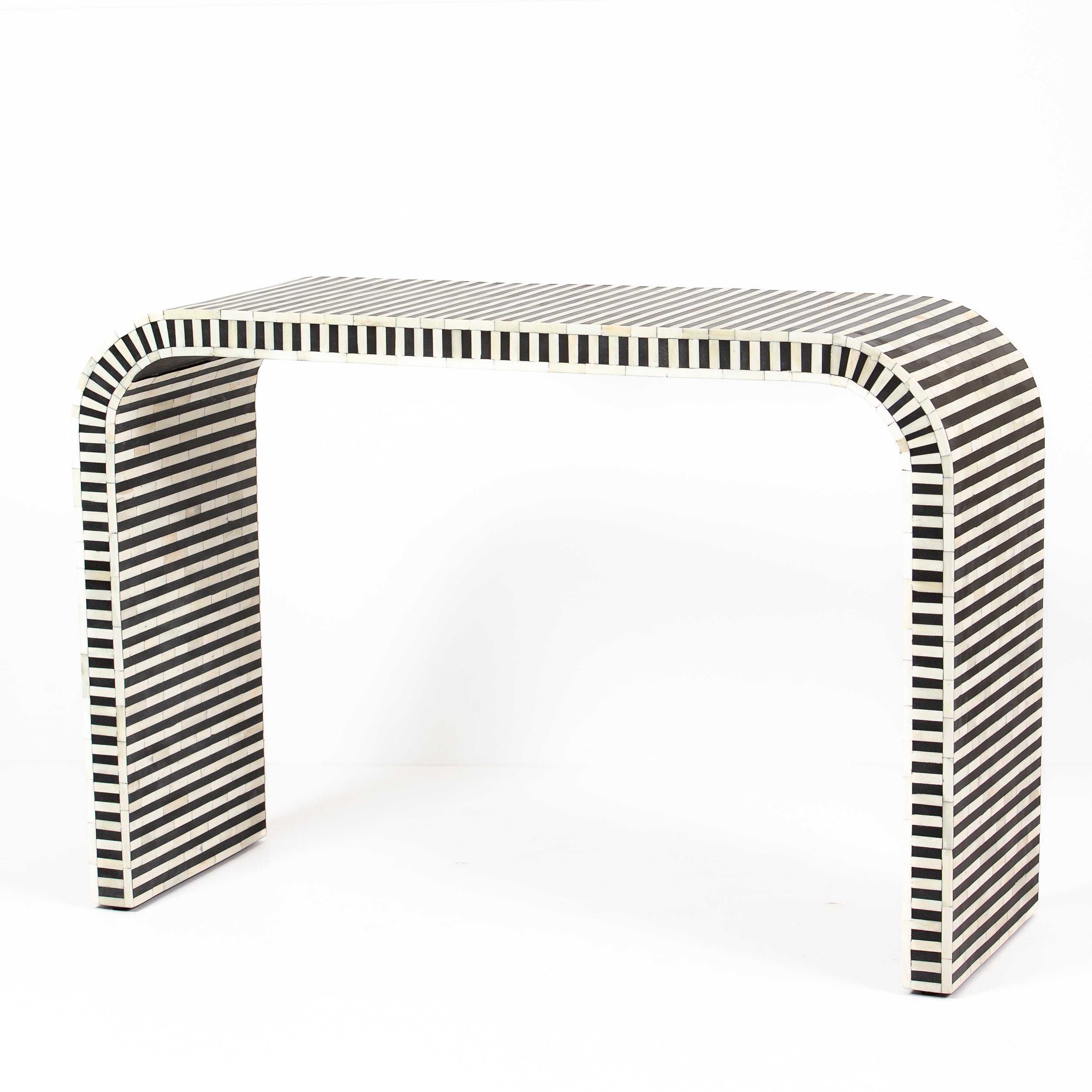 Saphed Console Table - Black & White Bone Inlay