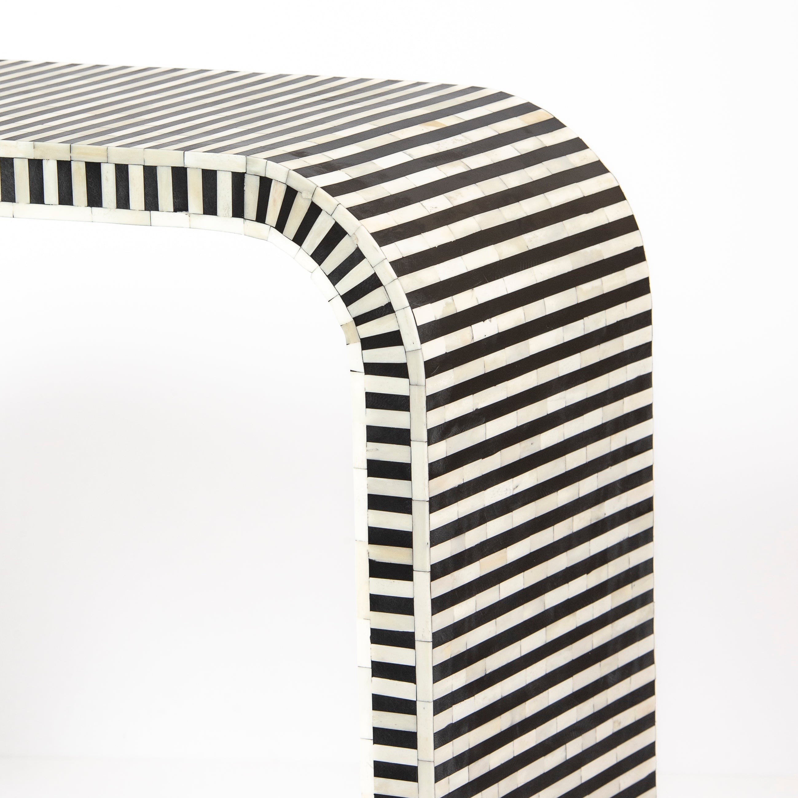Saphed Console Table - Black & White Bone Inlay