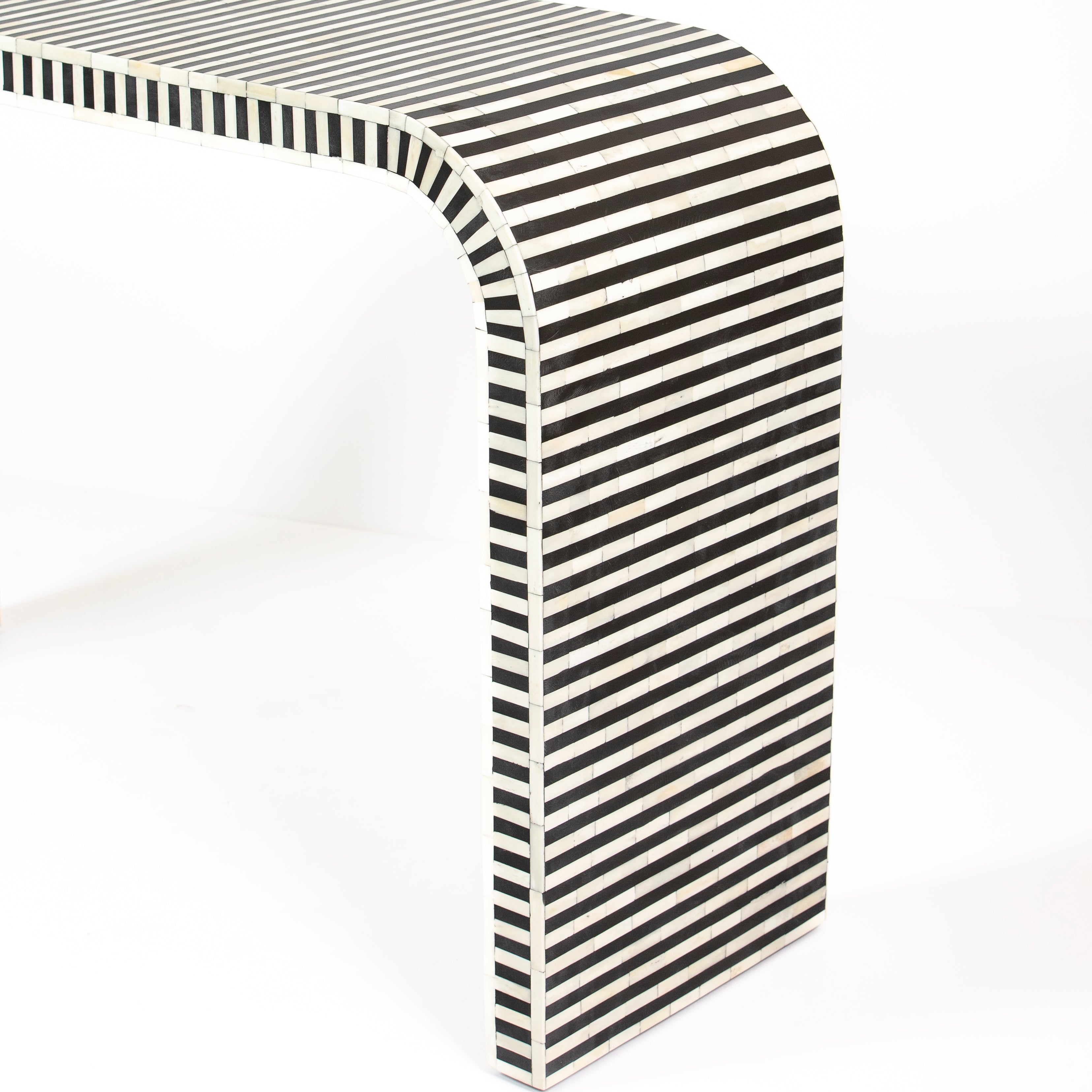 Saphed Console Table - Black & White Bone Inlay
