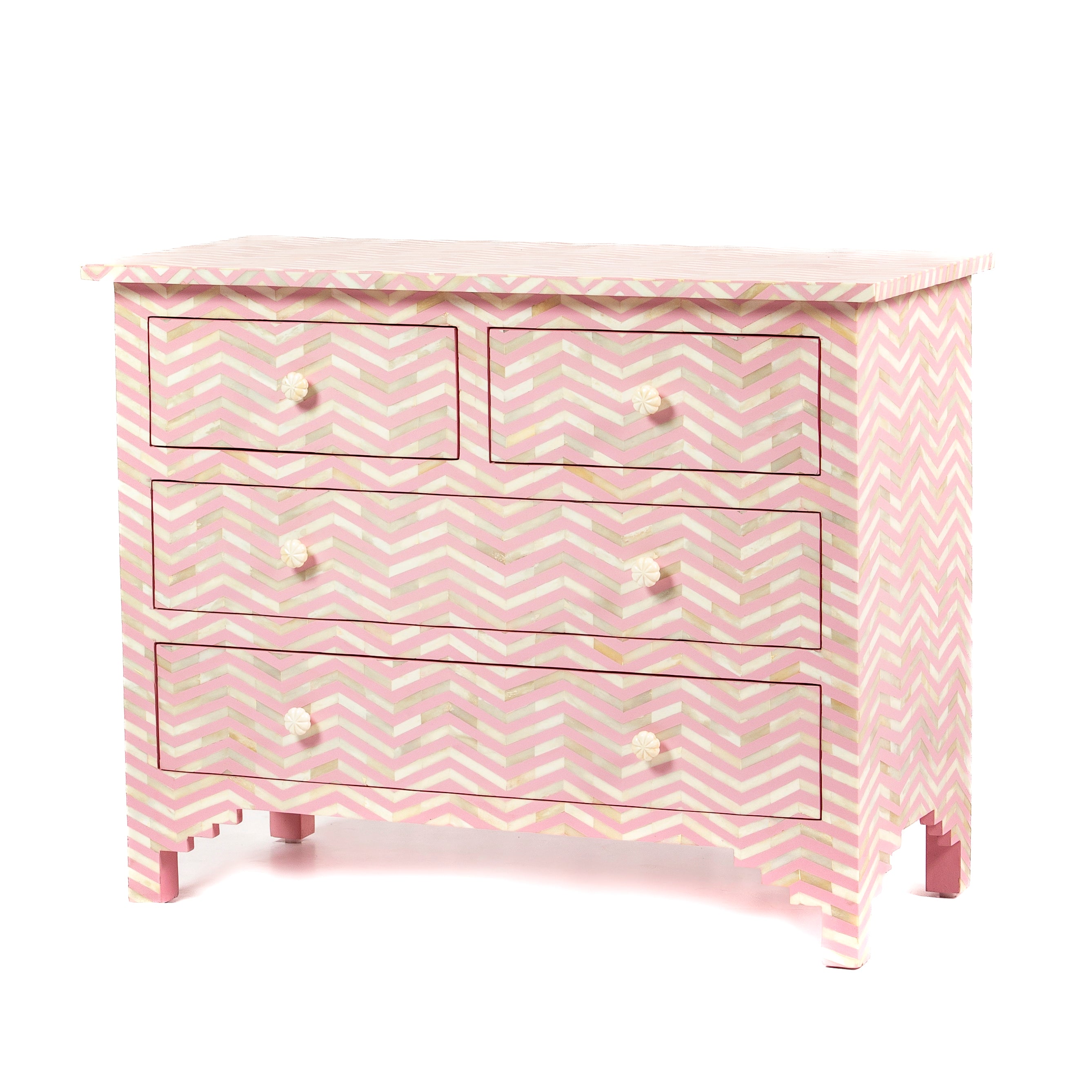 Isra Chest of Drawers - Pink Bone Inlay